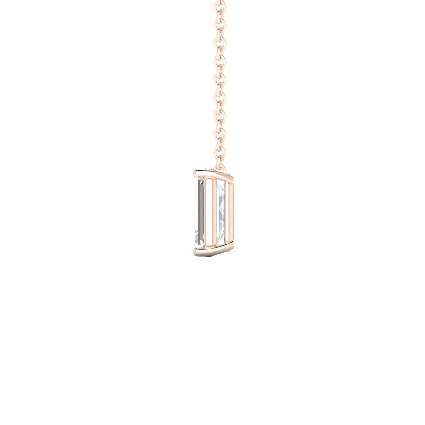 Radiance | 18k Rose Gold 7 x 5 mm Emerald Diamond Pendant