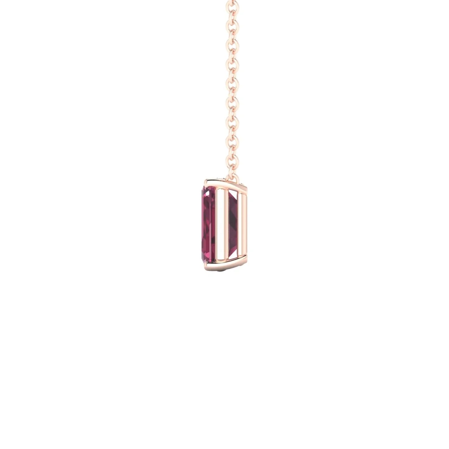 Radiance | 18k Rose Gold 7 x 5 mm Emerald Rhodolite Pendant