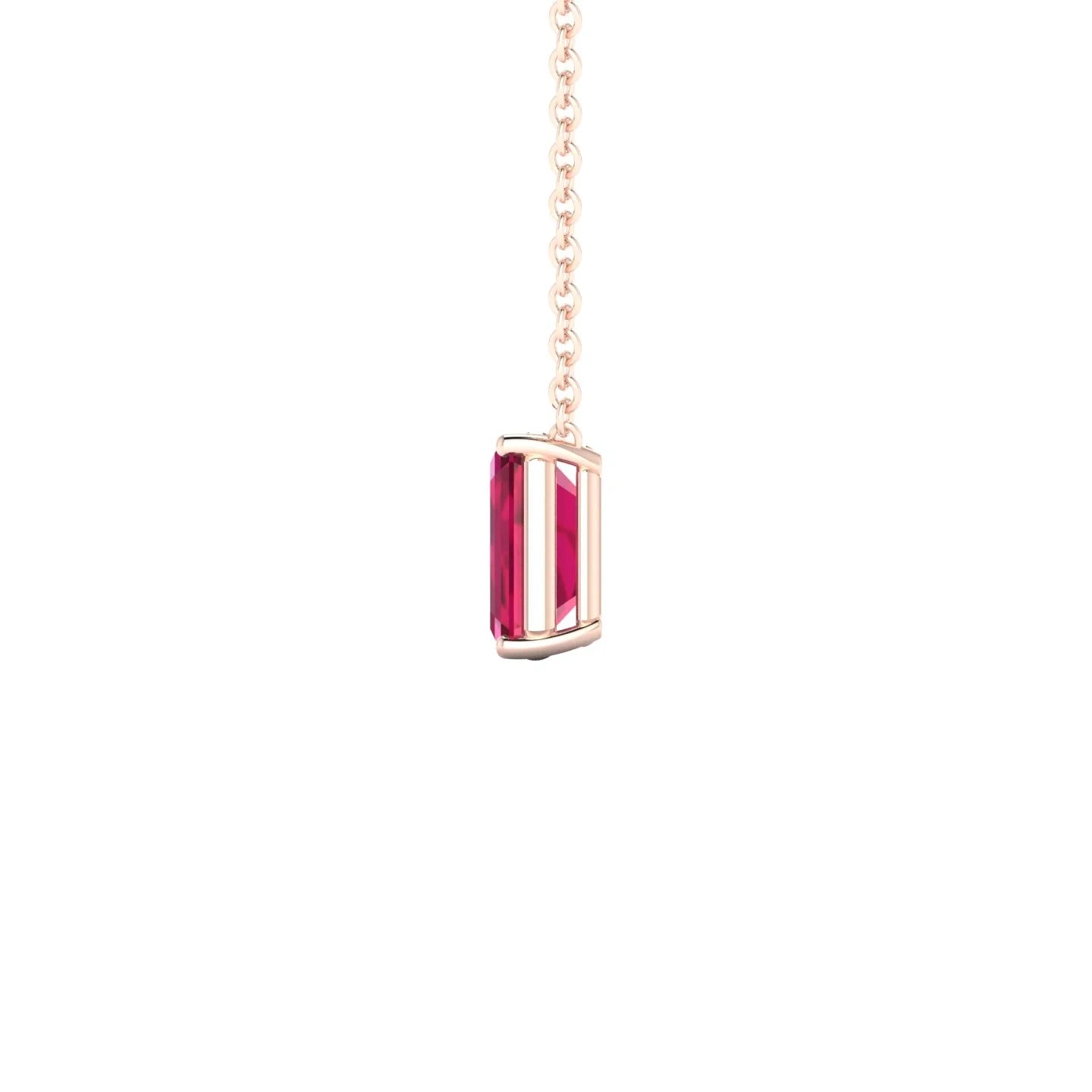 Radiance | 18k Rose Gold 7 x 5 mm Emerald Ruby Pendant