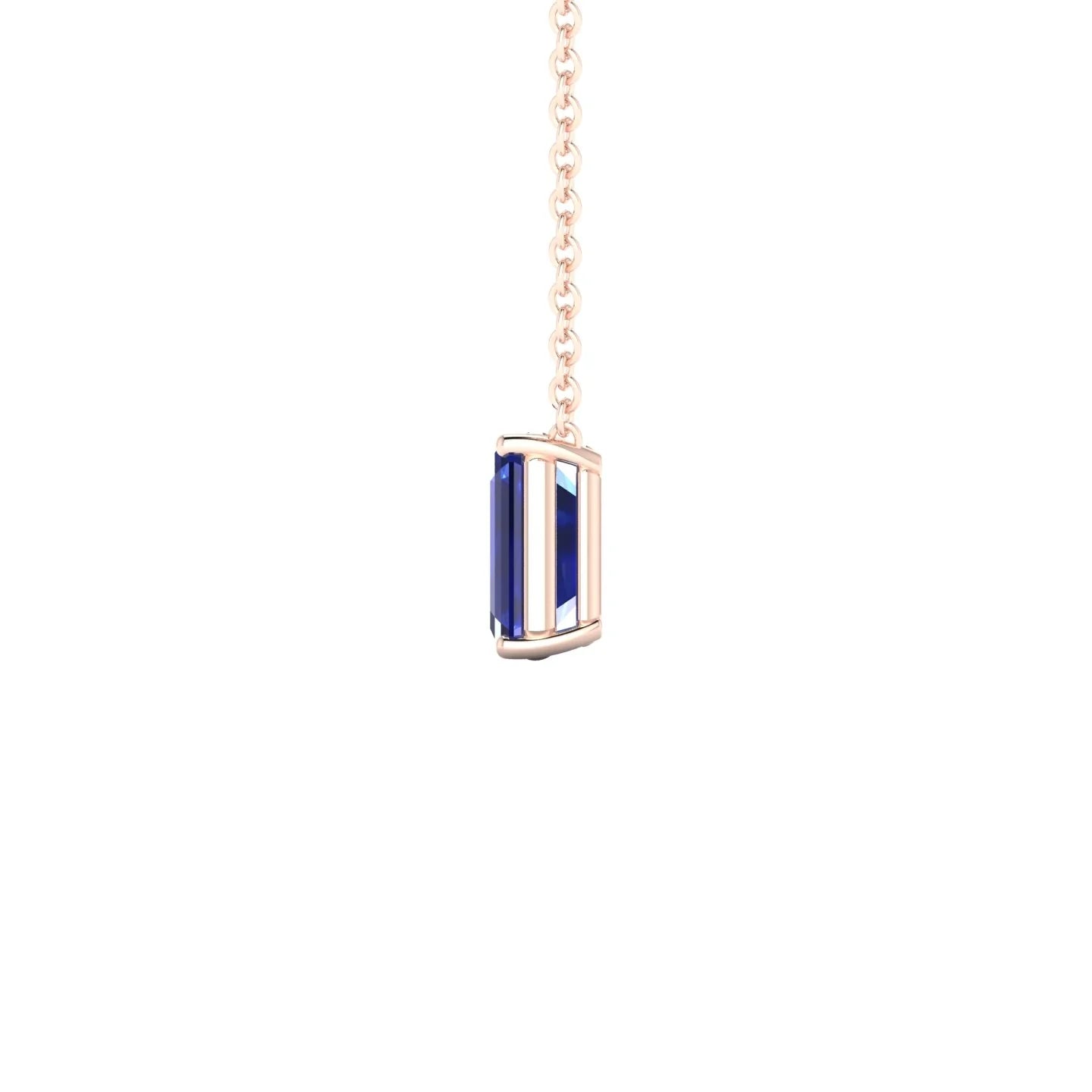 Radiance | 18k Rose Gold 7 x 5 mm Emerald Sapphire Pendant