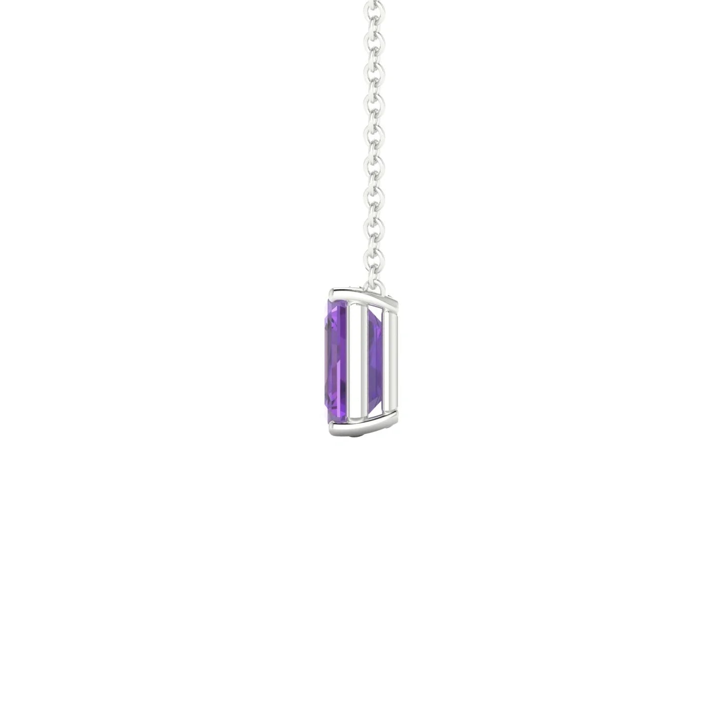 Radiance | 18k White Gold 7 x 5 mm Emerald Amethyst Pendant