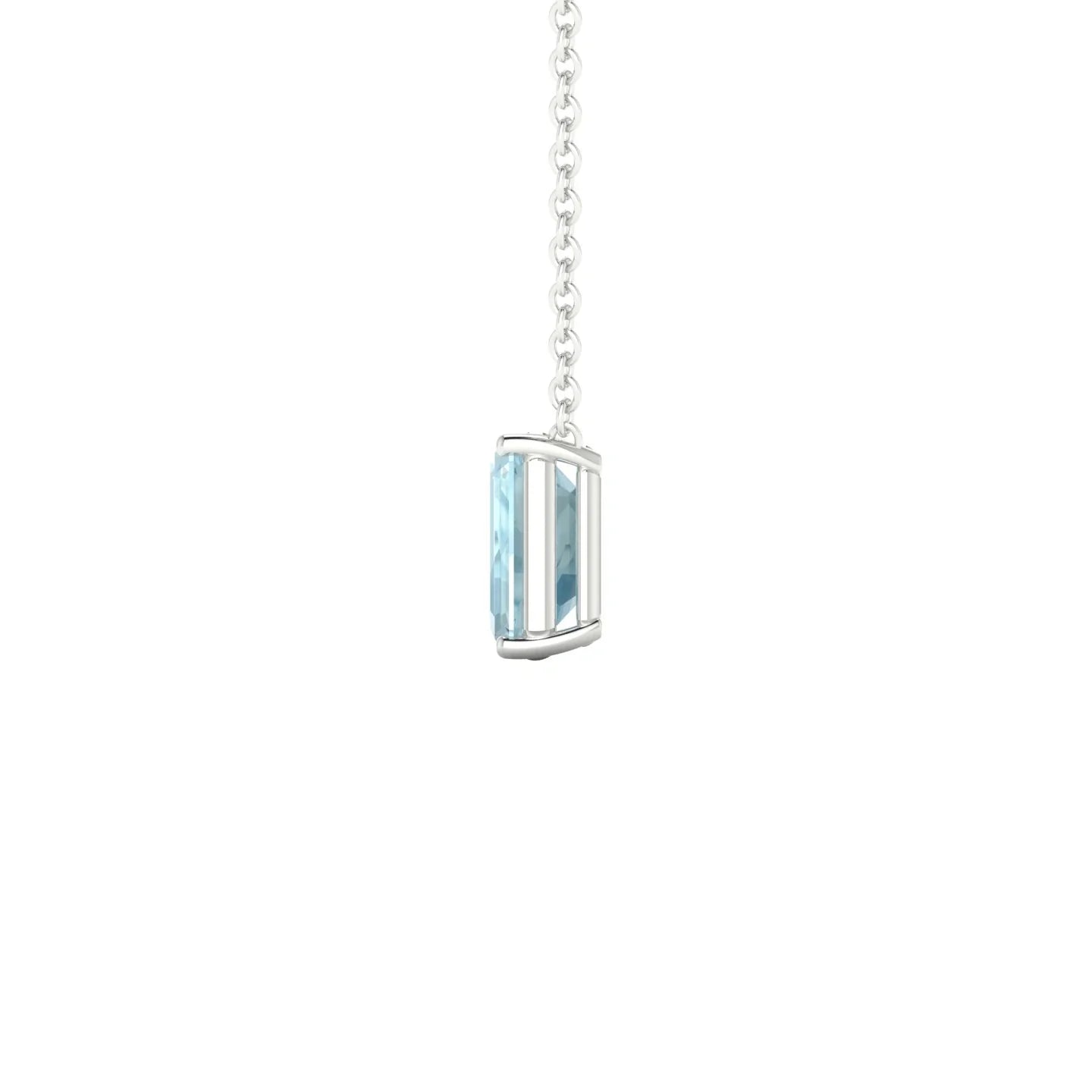Radiance | 18k White Gold 7 x 5 mm Emerald Aquamarine Pendant