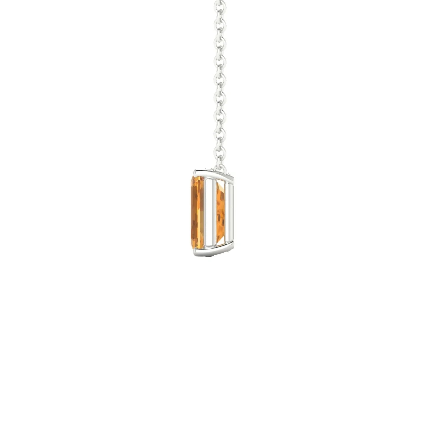 Radiance | 18k White Gold 7 x 5 mm Emerald Citrine Pendant
