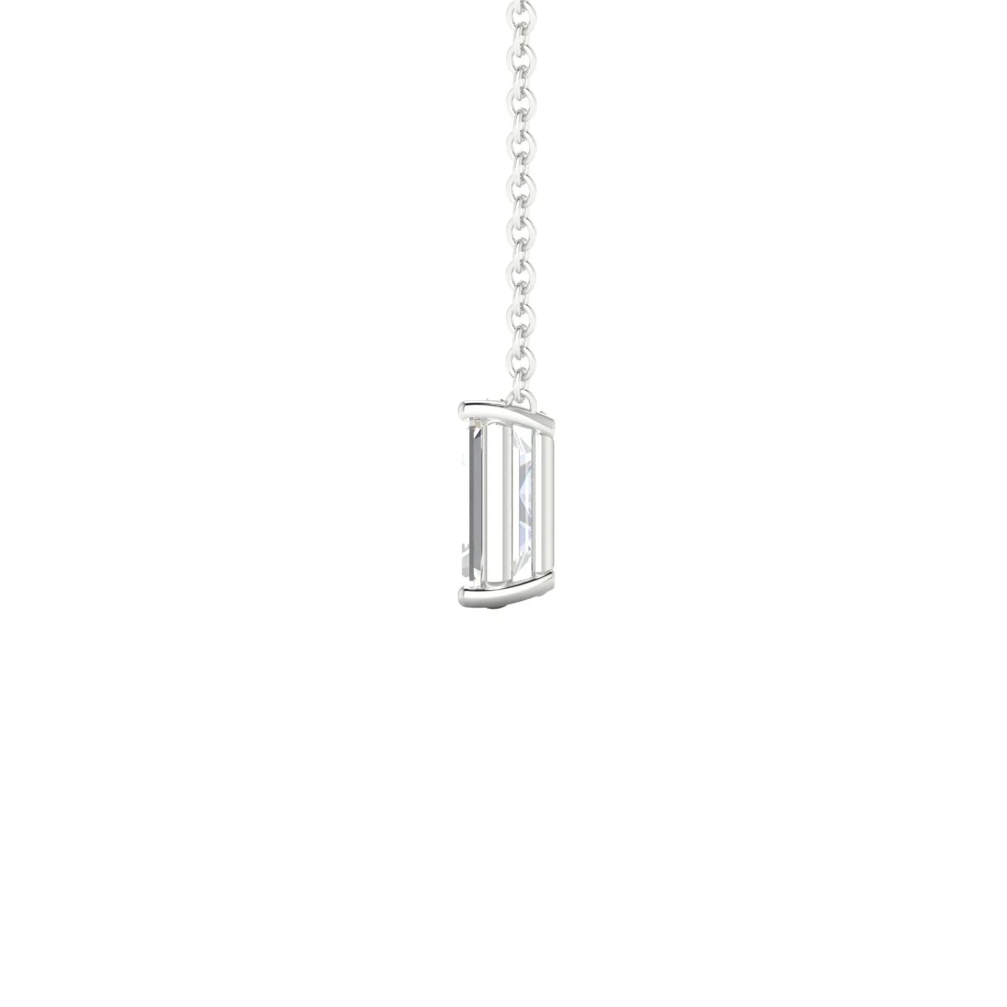 Radiance | 18k White Gold 7 x 5 mm Emerald Diamond Pendant