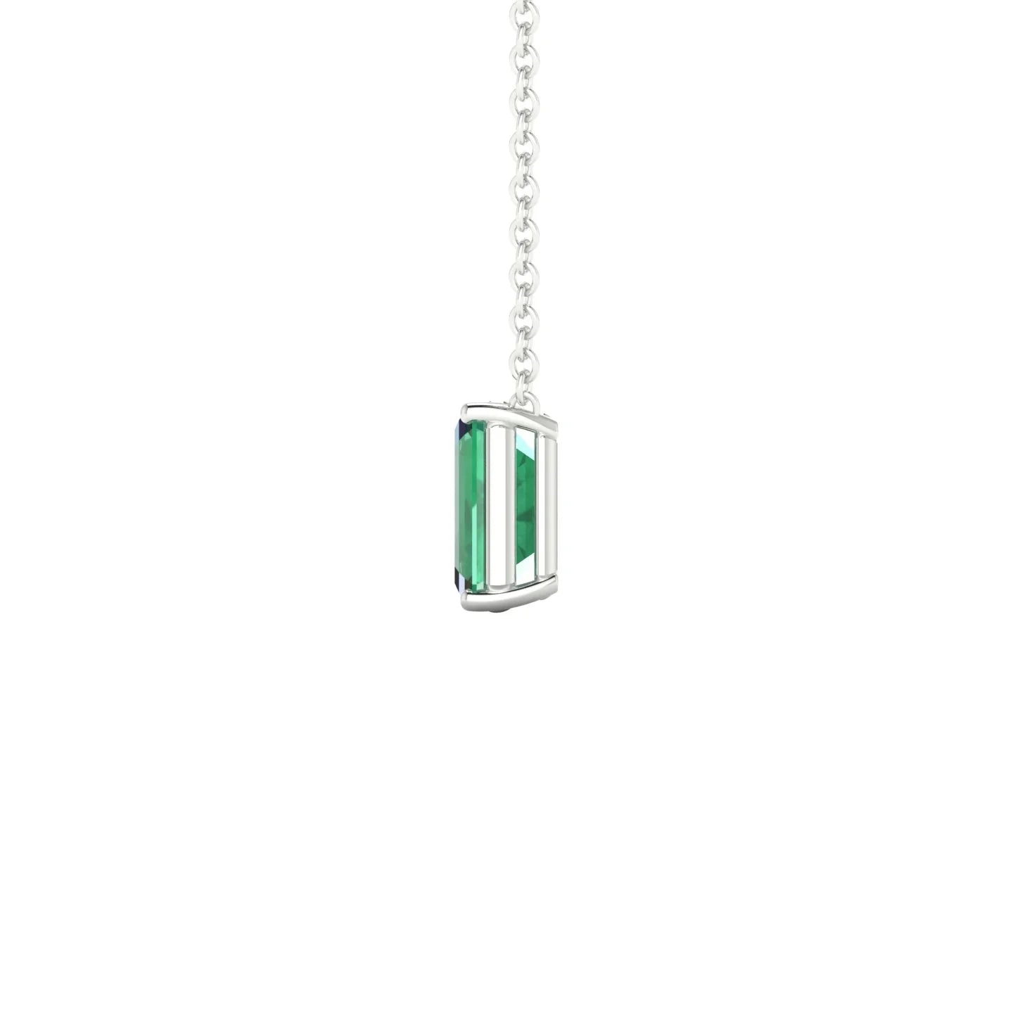 Radiance | 18k White Gold 7 x 5 mm Emerald Emerald Pendant
