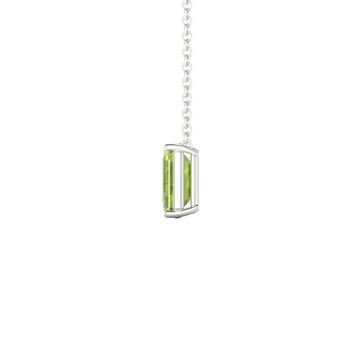 Radiance | 18k White Gold 7 x 5 mm Emerald Peridot Pendant