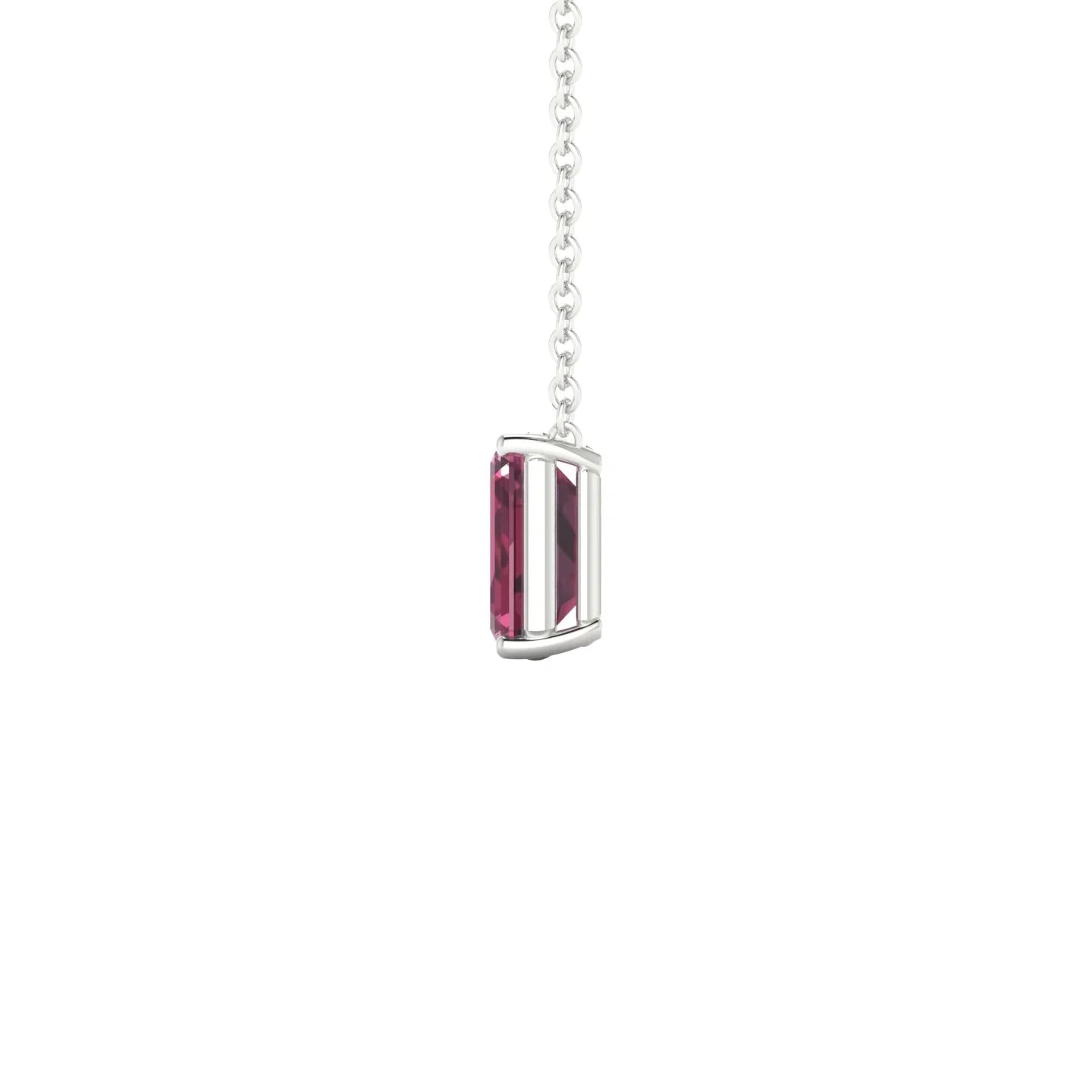 Radiance | 18k White Gold 7 x 5 mm Emerald Rhodolite Pendant