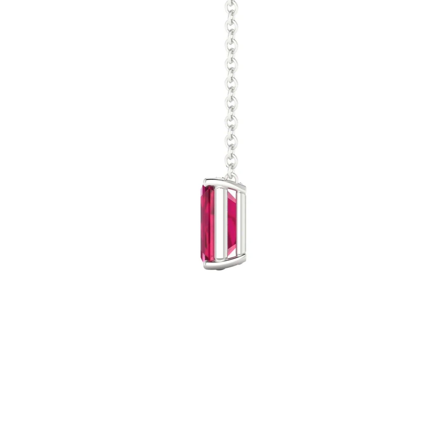 Radiance | 18k White Gold 7 x 5 mm Emerald Ruby Pendant