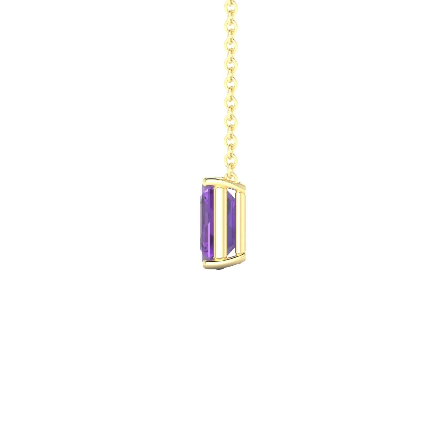 Radiance | 18k Yellow Gold 7 x 5 mm Emerald Amethyst Pendant
