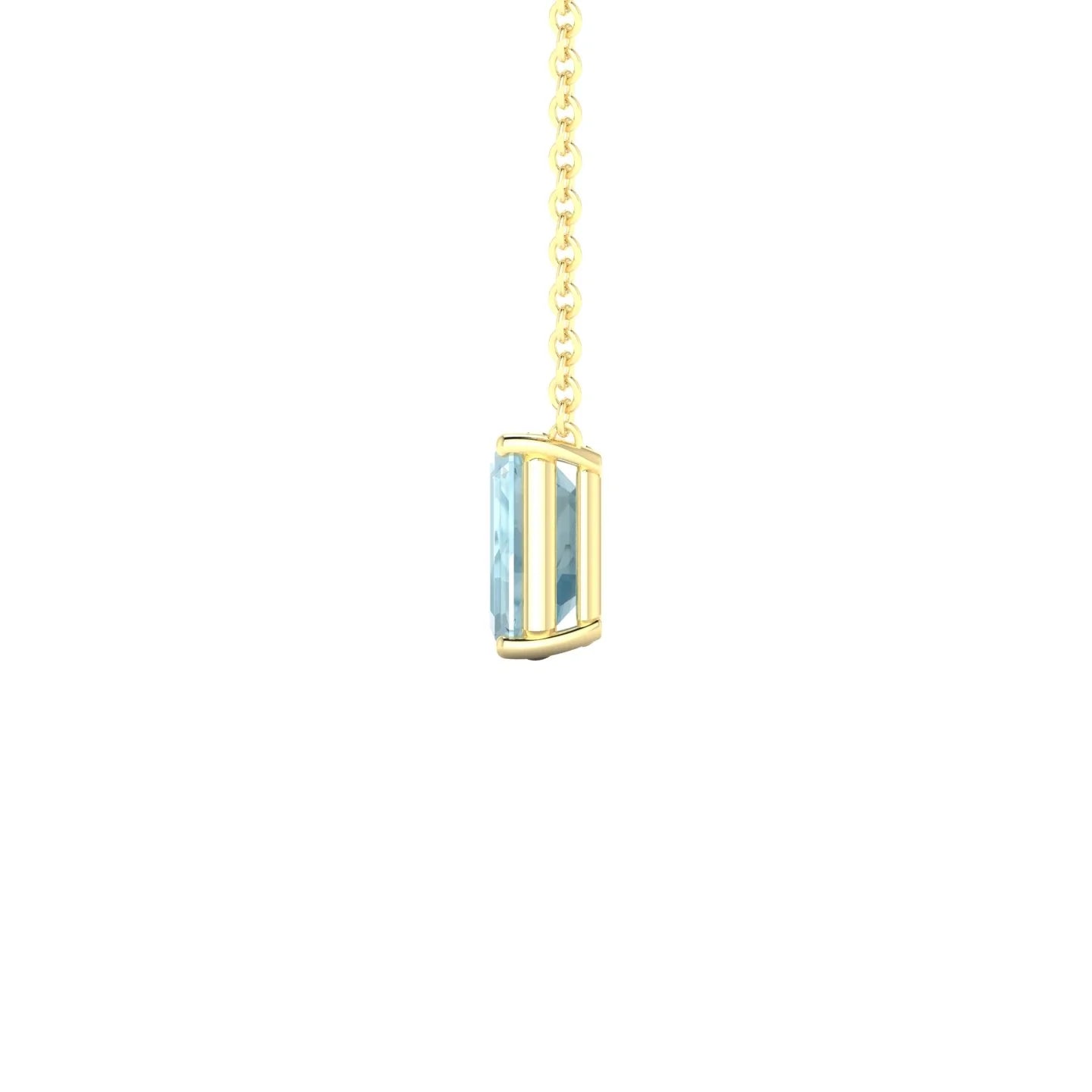 Radiance | 18k Yellow Gold 7 x 5 mm Emerald Aquamarine Pendant