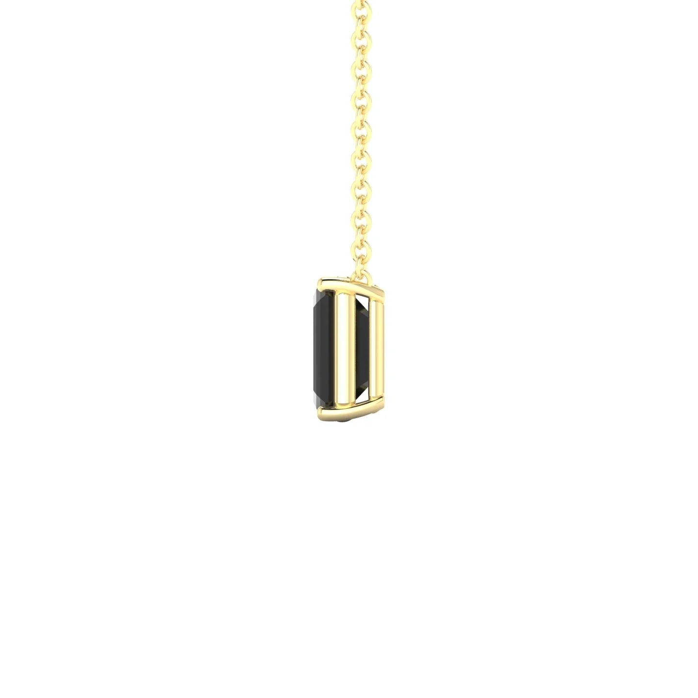 Radiance | 18k Yellow Gold 7 x 5 mm Emerald Black Diamond Pendant