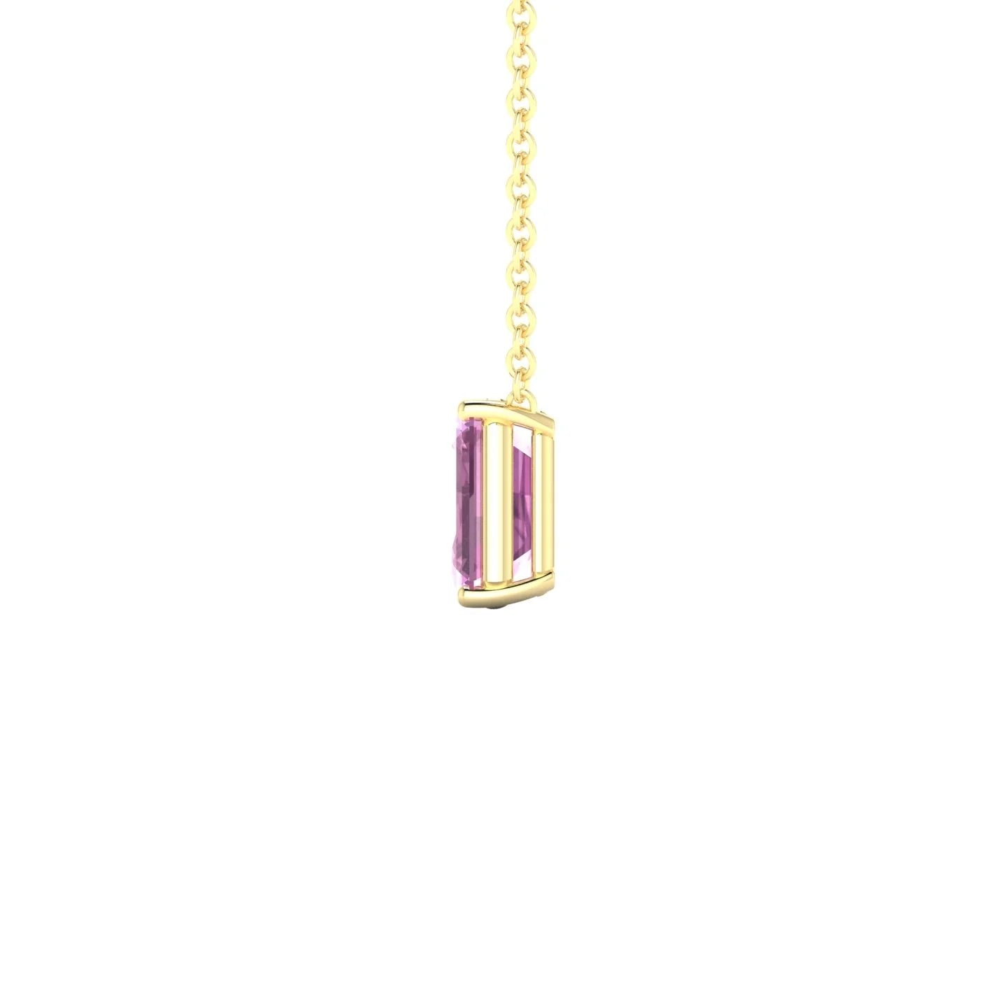 Radiance | 18k Yellow Gold 7 x 5 mm Emerald Pink Sapphire Pendant