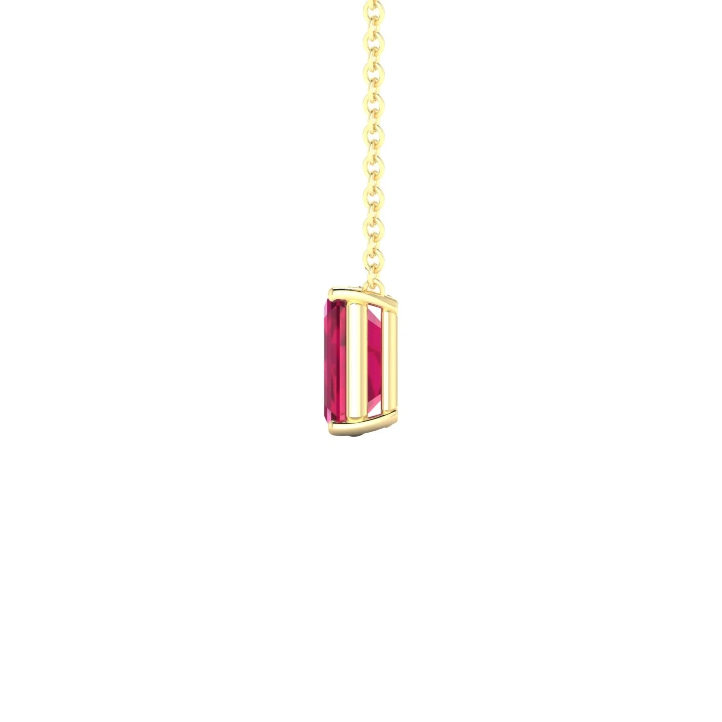 Radiance | 18k Yellow Gold 7 x 5 mm Emerald Ruby Pendant