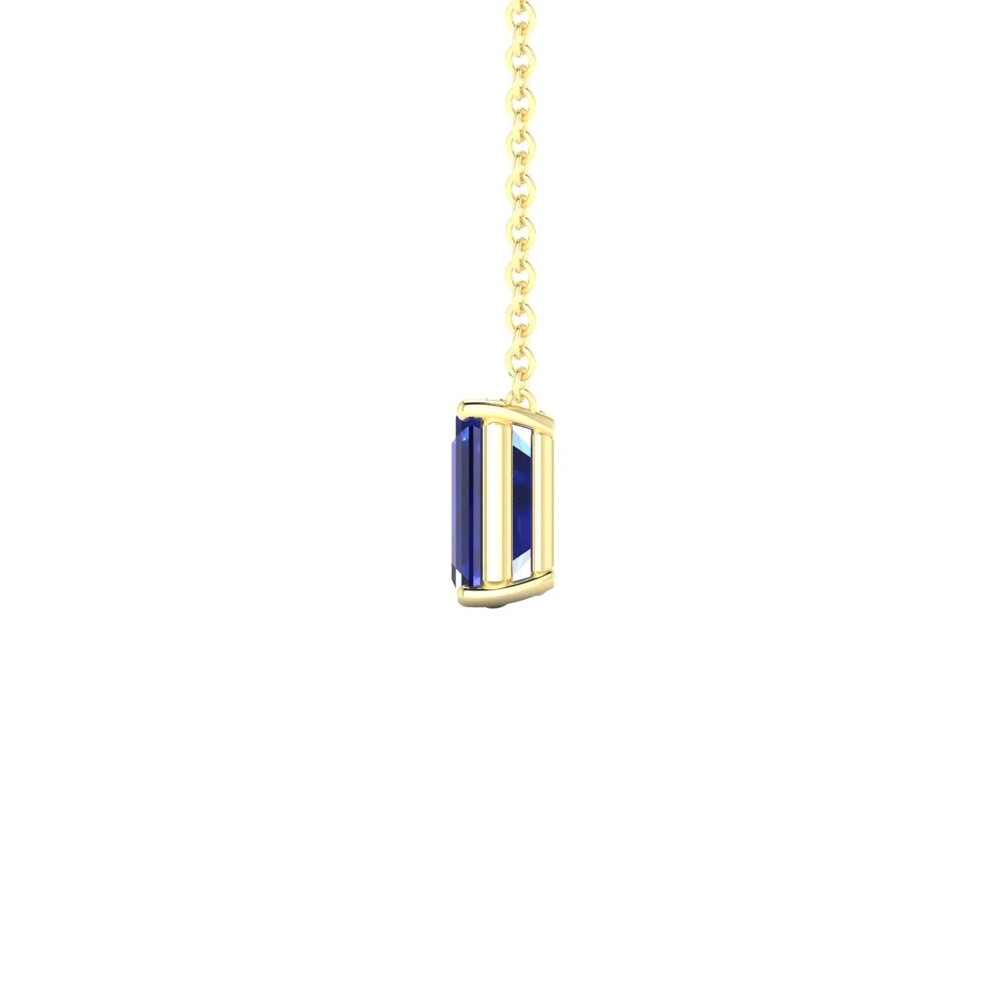 Radiance | 18k Yellow Gold 7 x 5 mm Emerald Sapphire Pendant