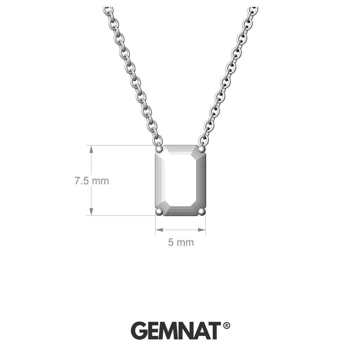 Radiance | 18k Rose Gold 7 x 5 mm Emerald Diamond Pendant