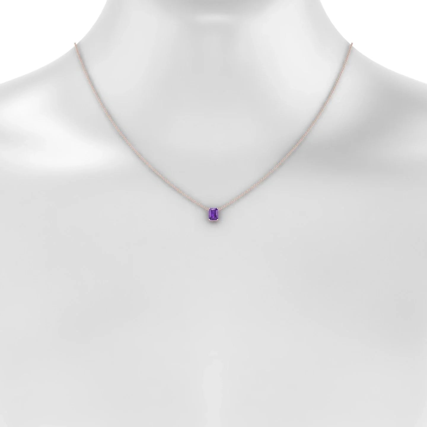 Radiance | 18k Rose Gold 7 x 5 mm Emerald Amethyst Pendant