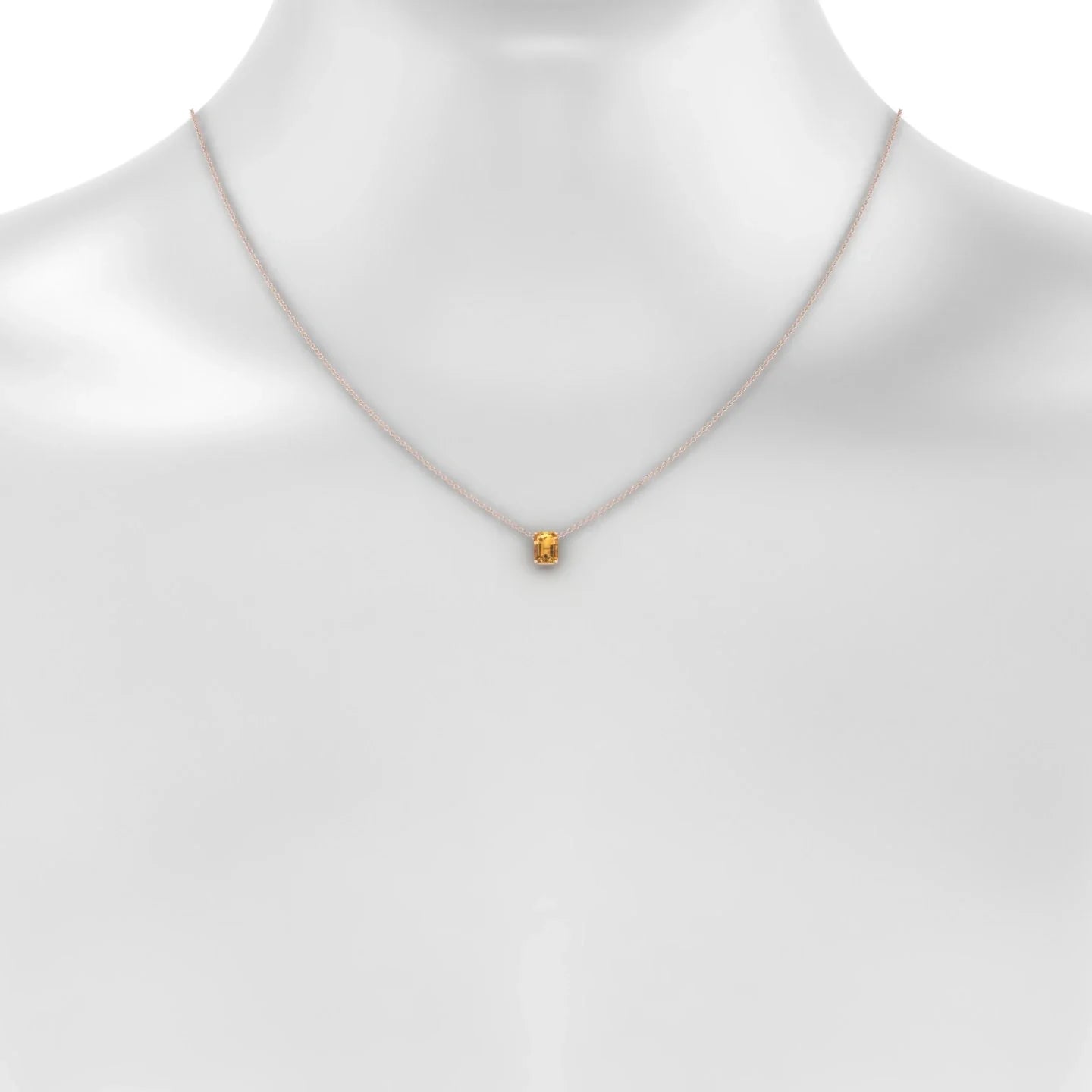 Radiance | 18k Rose Gold 7 x 5 mm Emerald Citrine Pendant