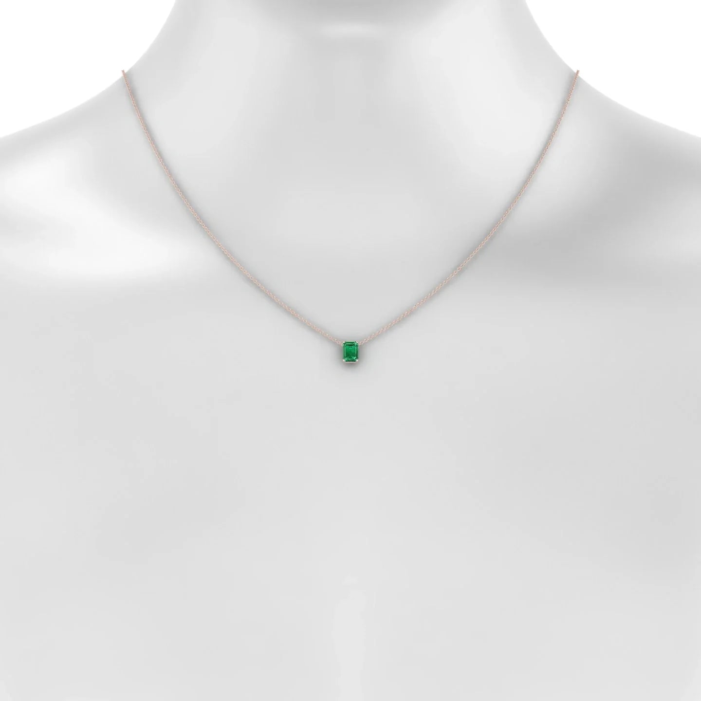 Radiance | 18k Rose Gold 7 x 5 mm Emerald Emerald Pendant