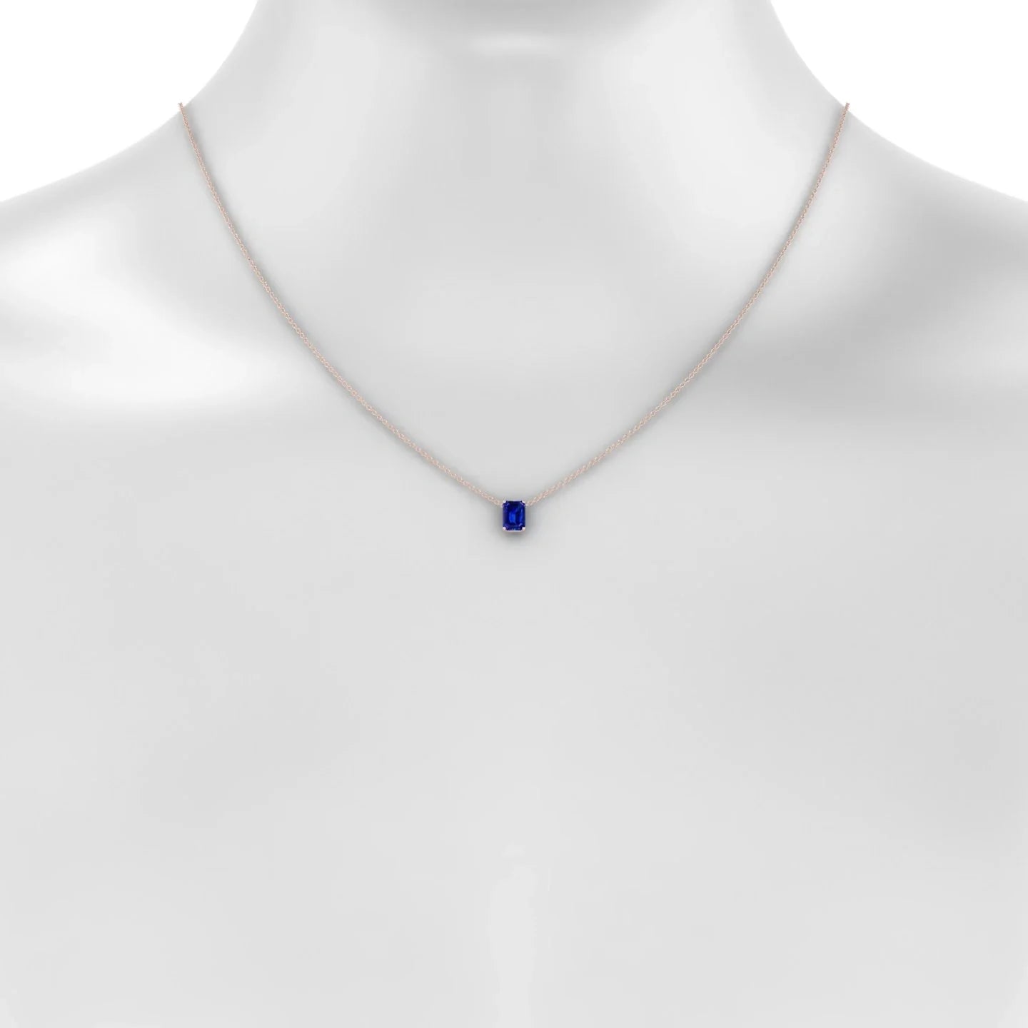 Radiance | 18k Rose Gold 7 x 5 mm Emerald Sapphire Pendant