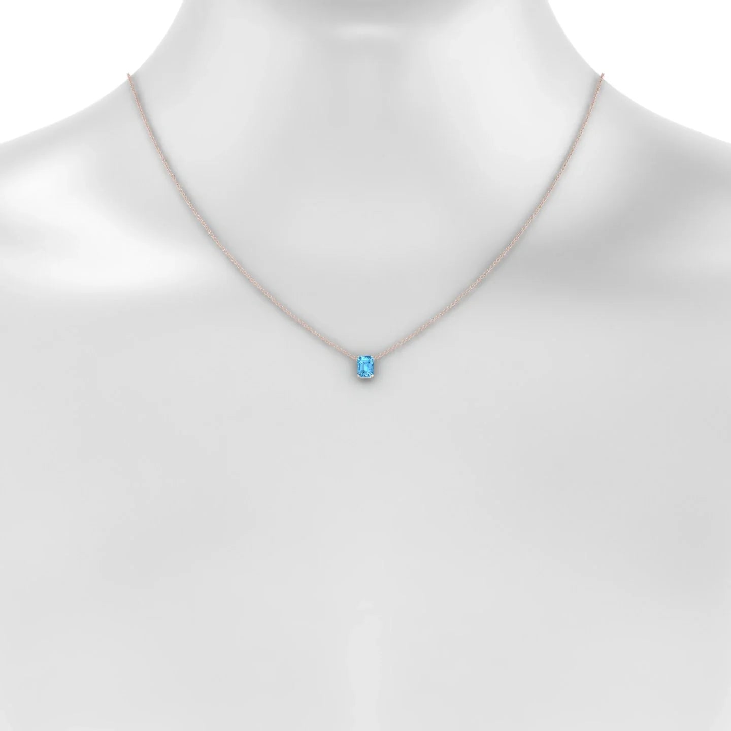 Radiance | 18k Rose Gold 7 x 5 mm Emerald Topaz Pendant