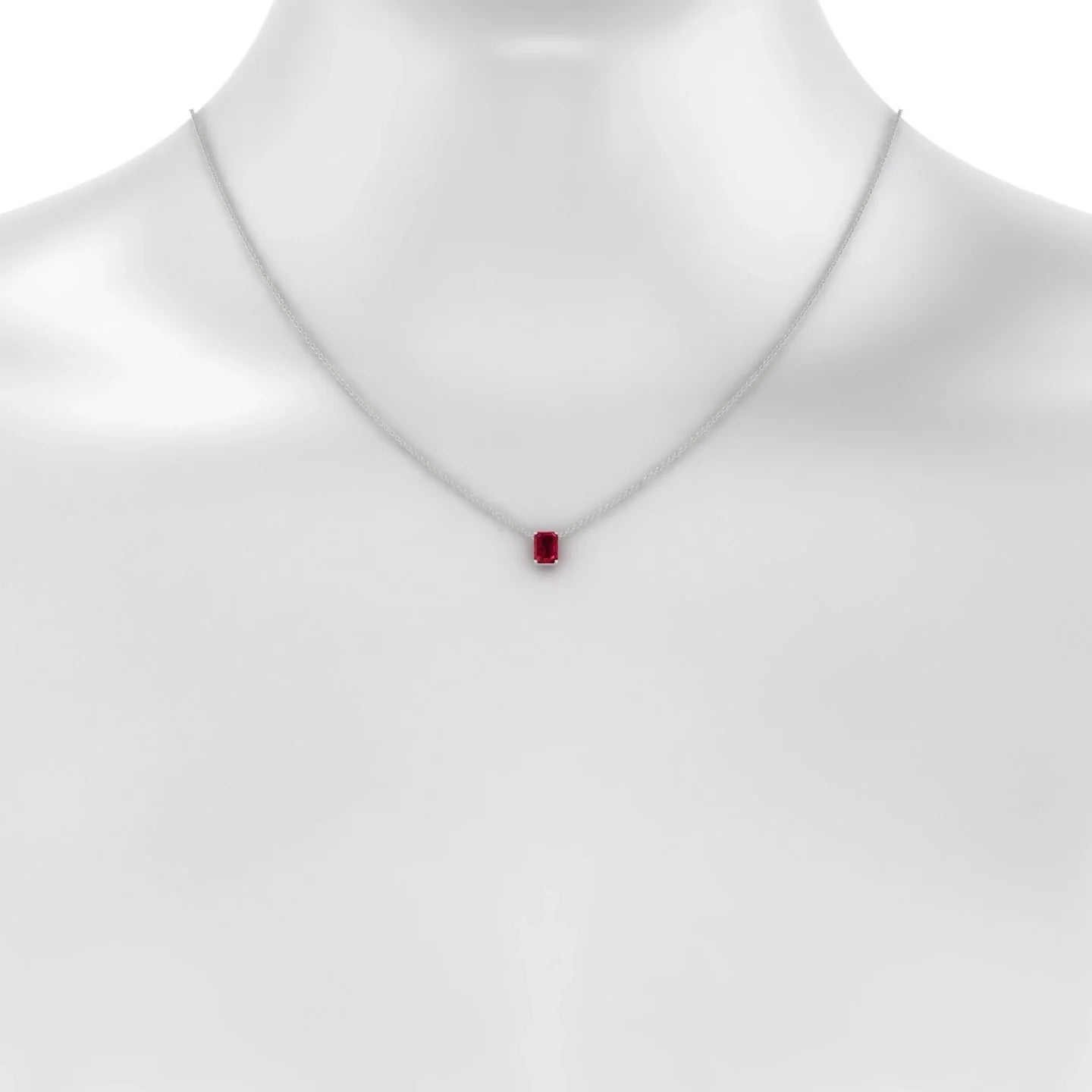 Radiance | 18k White Gold 7 x 5 mm Emerald Ruby Pendant