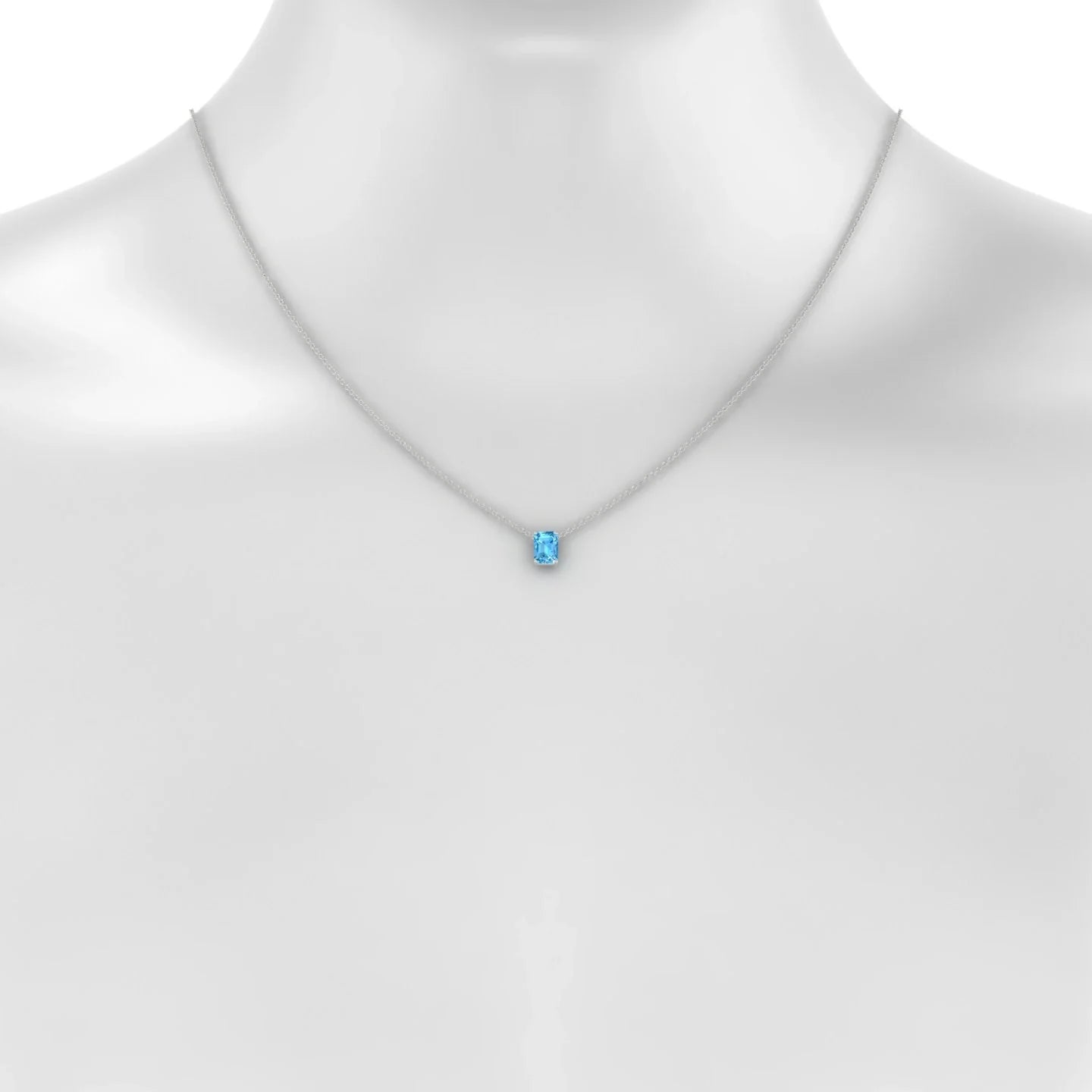 Radiance | 18k White Gold 7 x 5 mm Emerald Topaz Pendant