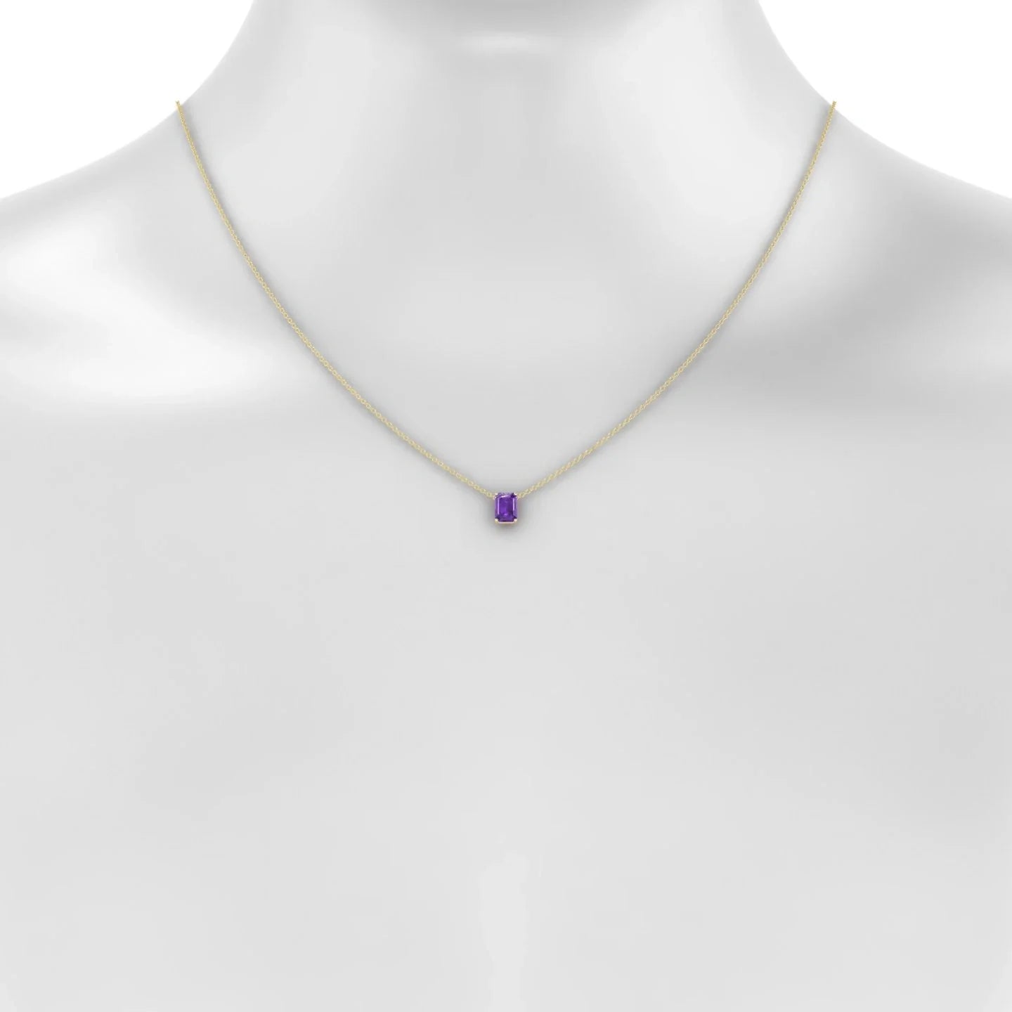 Radiance | 18k Yellow Gold 7 x 5 mm Emerald Amethyst Pendant