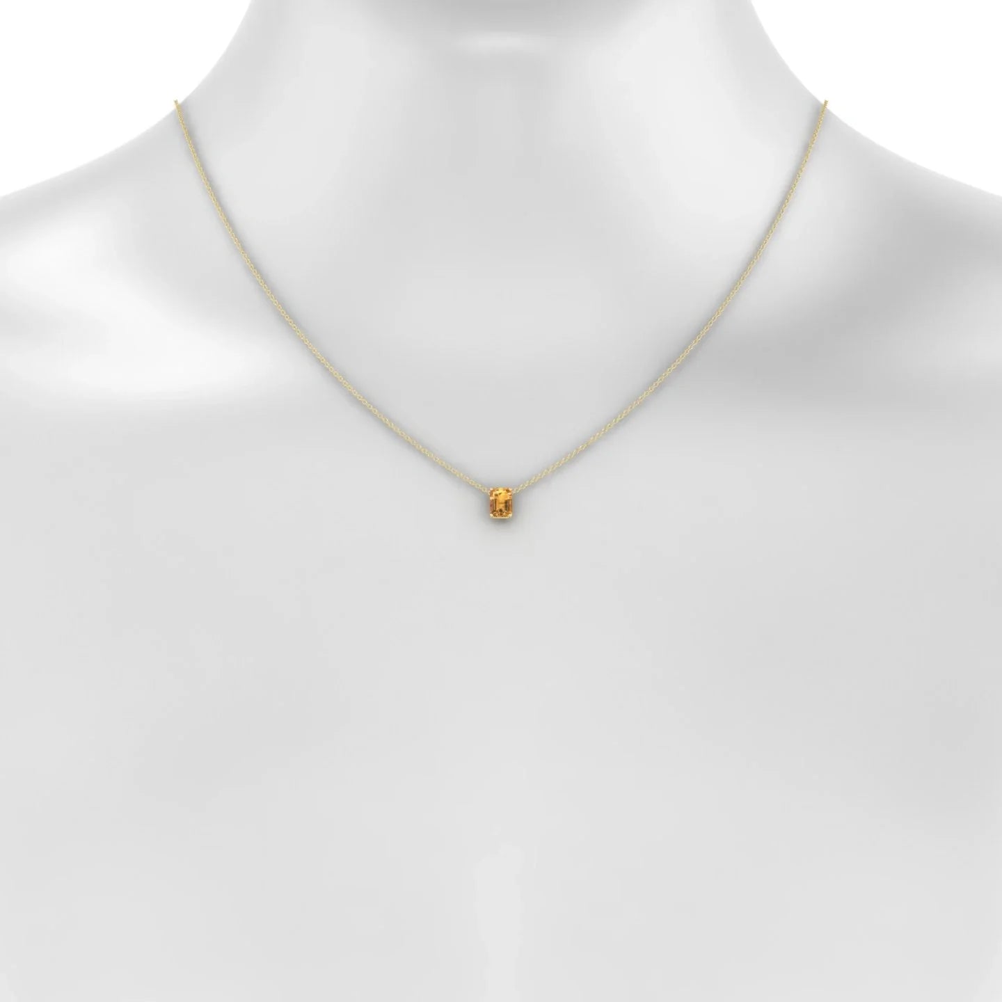 Radiance | 18k Yellow Gold 7 x 5 mm Emerald Citrine Pendant