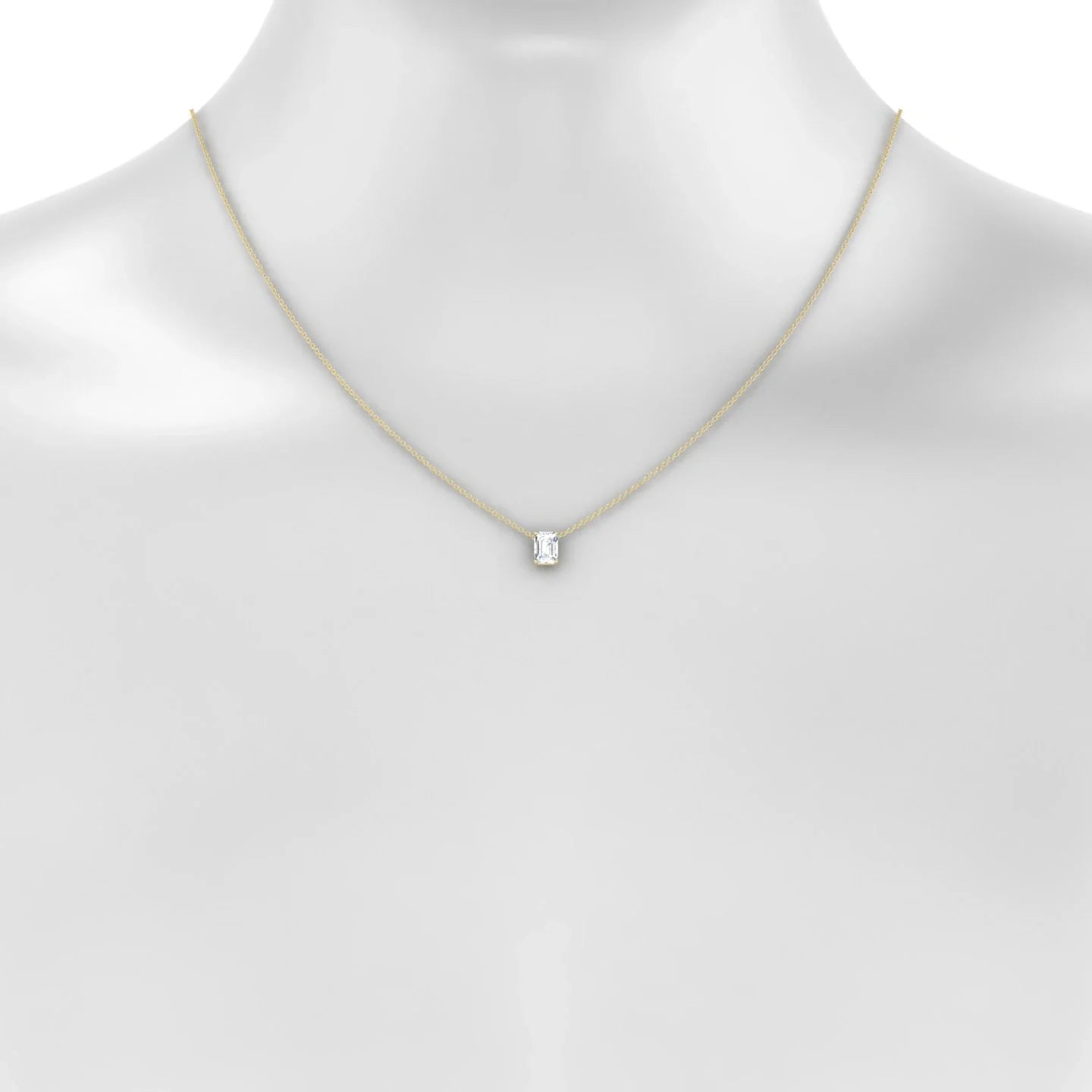 Radiance | 18k Yellow Gold 7 x 5 mm Emerald Diamond Pendant