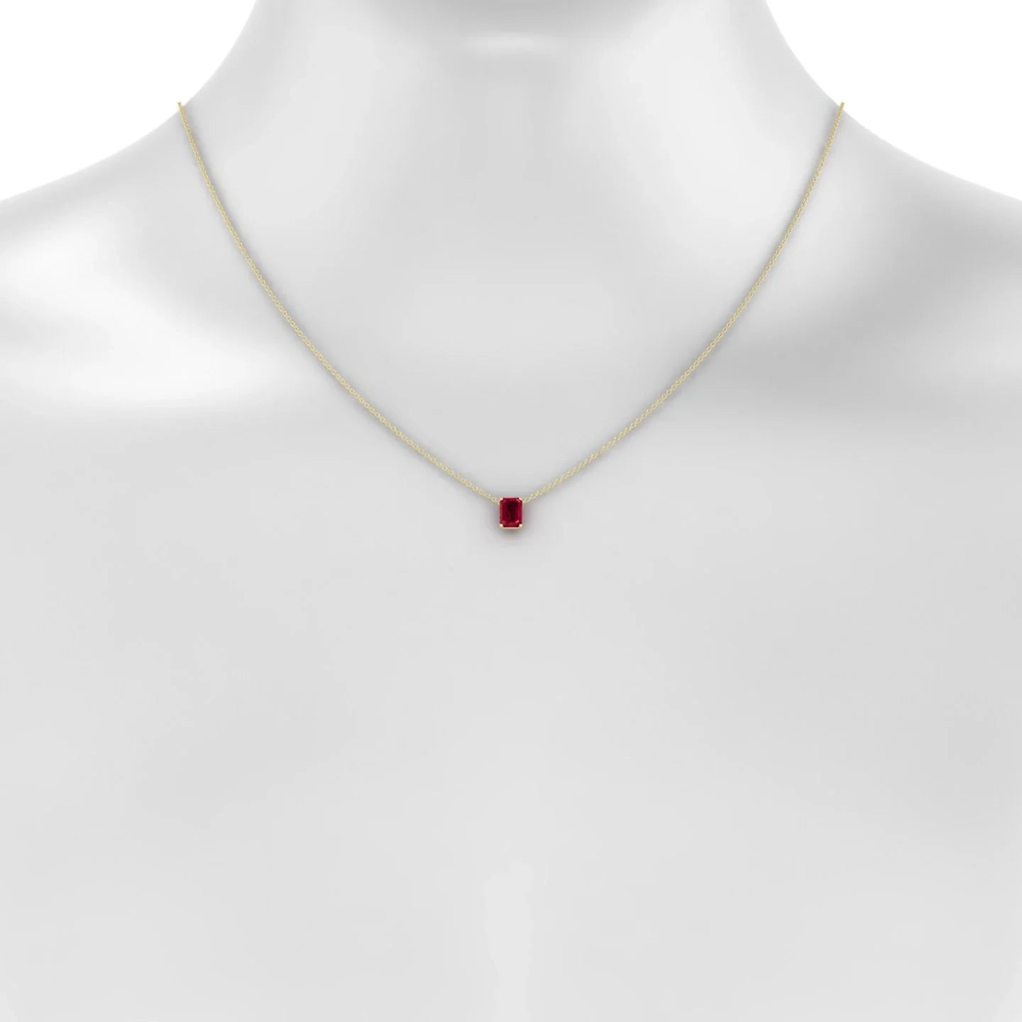 Radiance | 18k Yellow Gold 7 x 5 mm Emerald Ruby Pendant