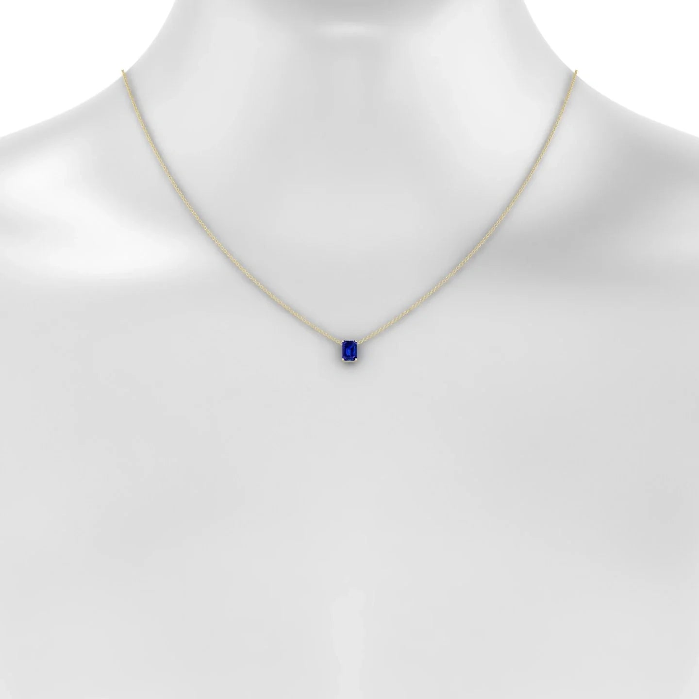 Radiance | 18k Yellow Gold 7 x 5 mm Emerald Sapphire Pendant