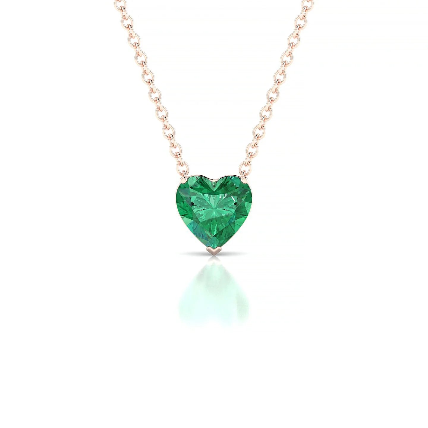 Radiance | 18k Rose Gold 5.5 mm Heart Emerald Pendant