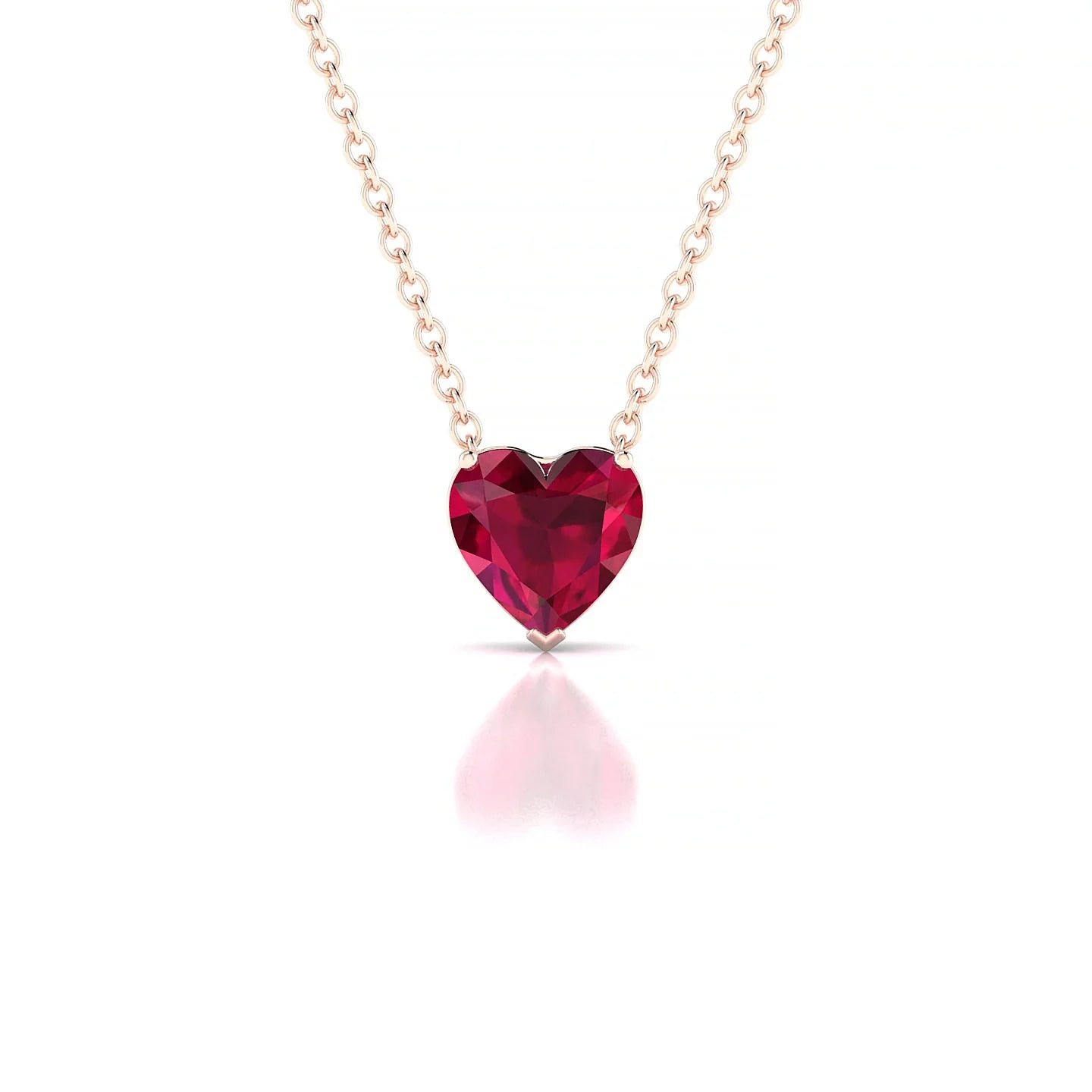 Radiance | 18k Rose Gold 5.5 mm Heart Ruby Pendant