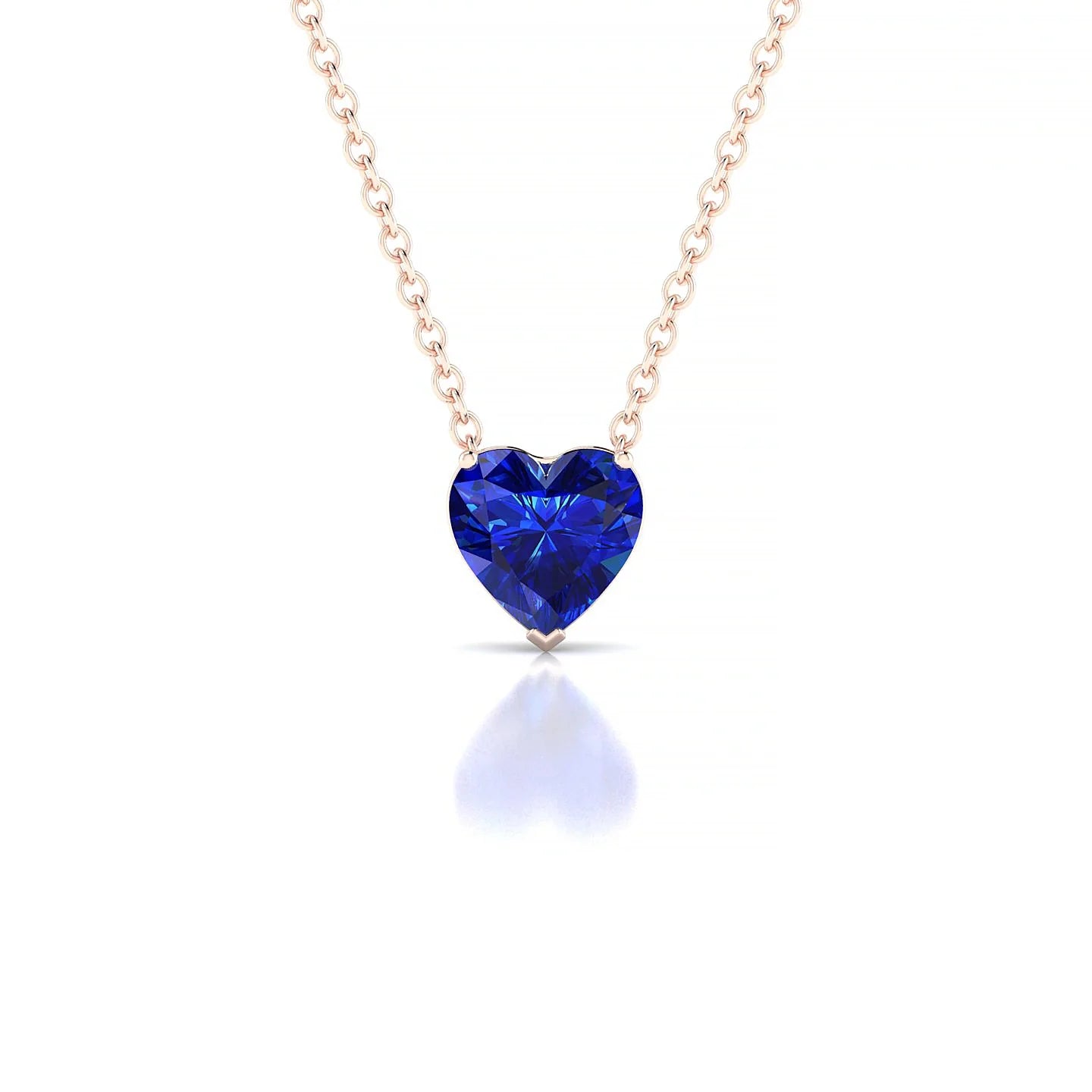Radiance | 18k Rose Gold 5.5 mm Heart Sapphire Pendant