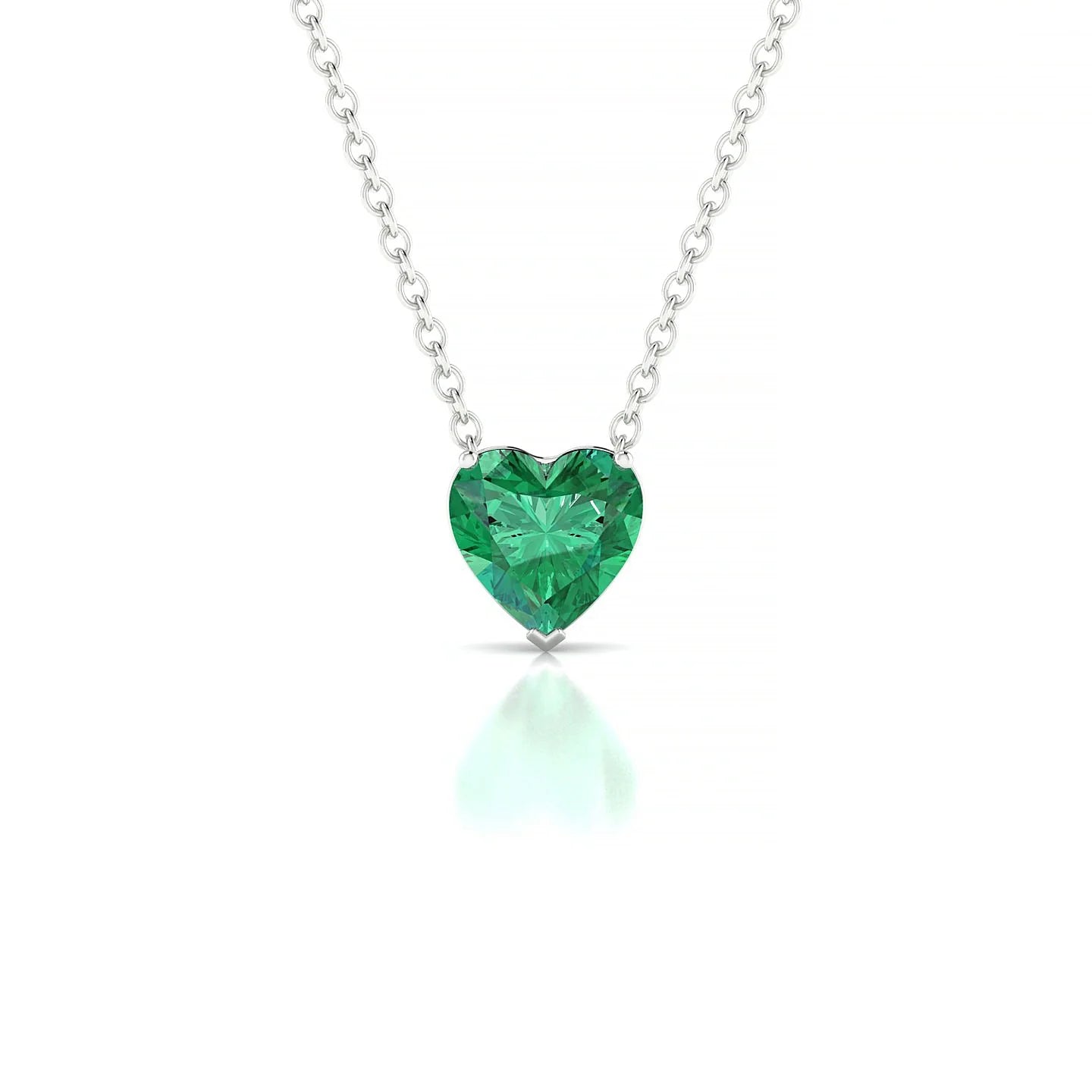 Radiance | 18k White Gold 5.5 mm Heart Emerald Pendant