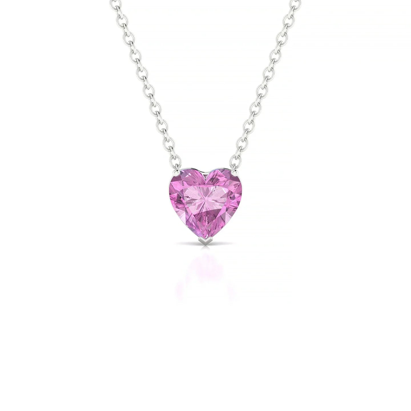 Radiance | 18k White Gold 5.5 mm Heart Pink Sapphire Pendant