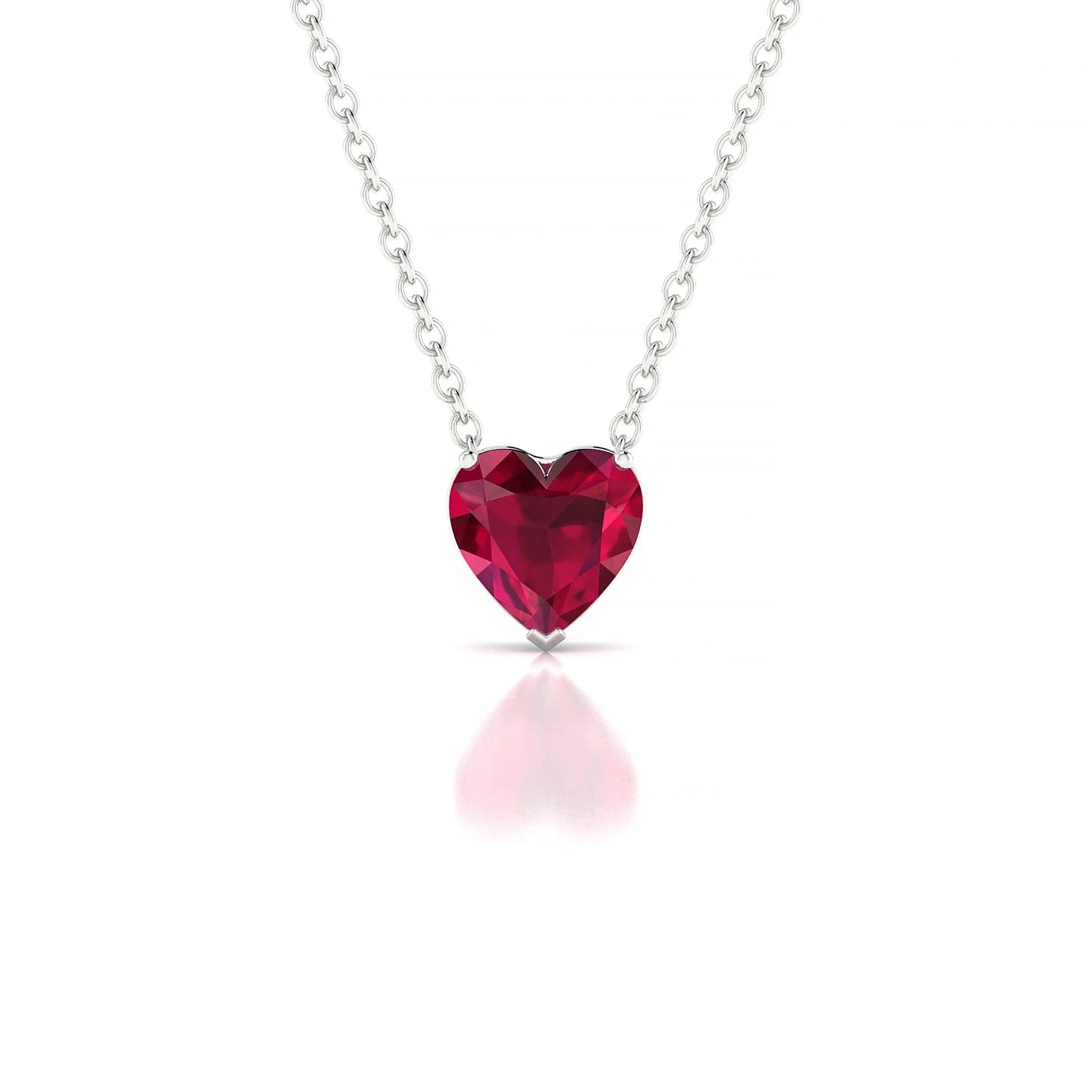 Radiance | 18k White Gold 5.5 mm Heart Ruby Pendant