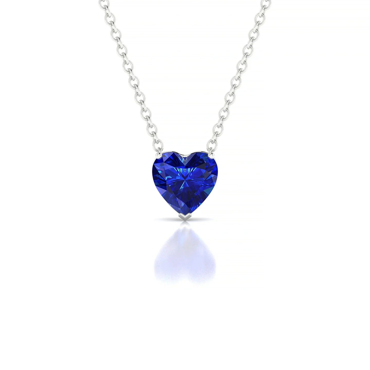 Radiance | 18k White Gold 5.5 mm Heart Sapphire Pendant