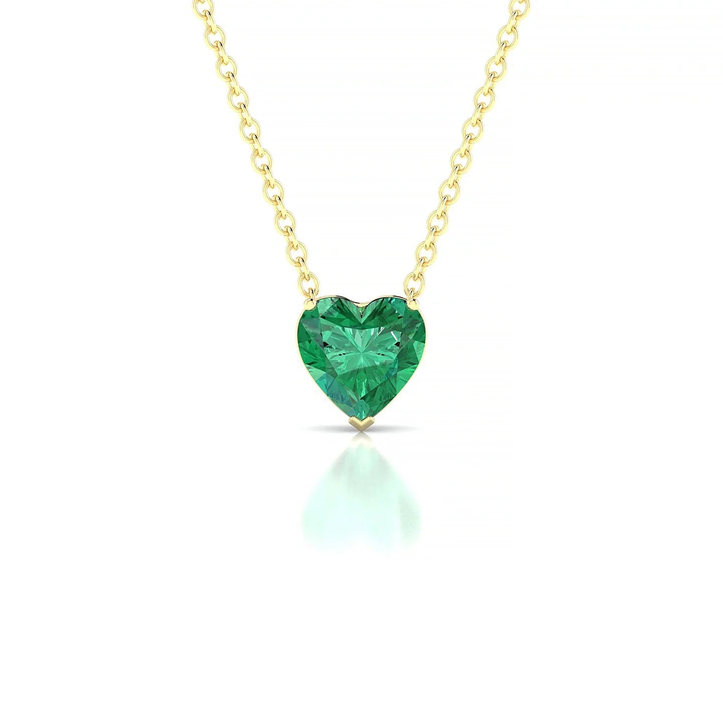 Radiance | 18k Yellow Gold 5.5 mm Heart Emerald Pendant