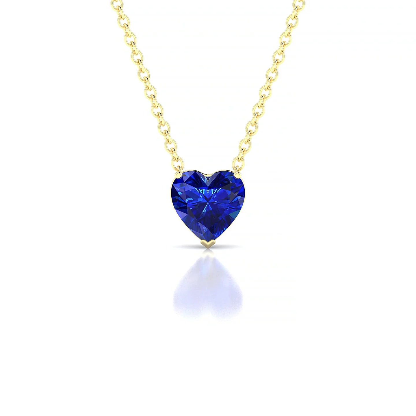 Radiance | 18k Yellow Gold 5.5 mm Heart Sapphire Pendant