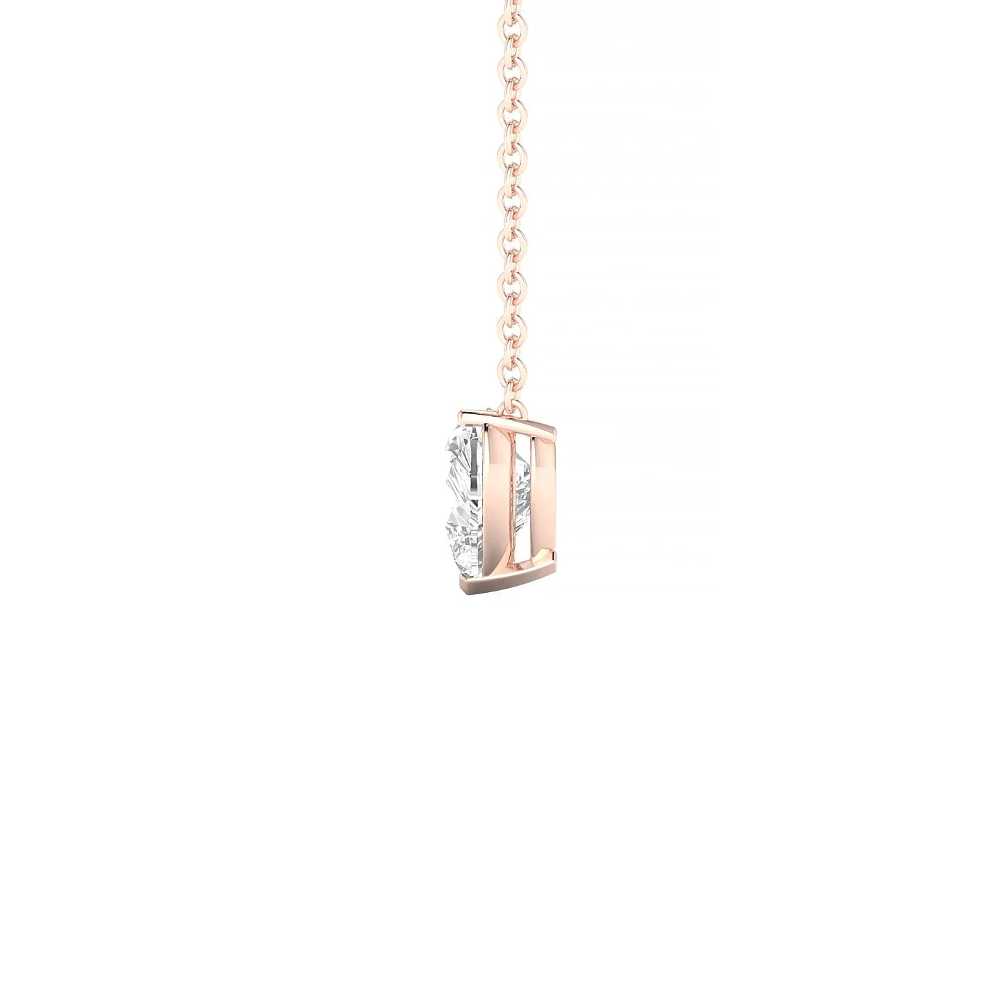 Radiance | 18k Rose Gold 5.5 mm Heart Diamond Pendant