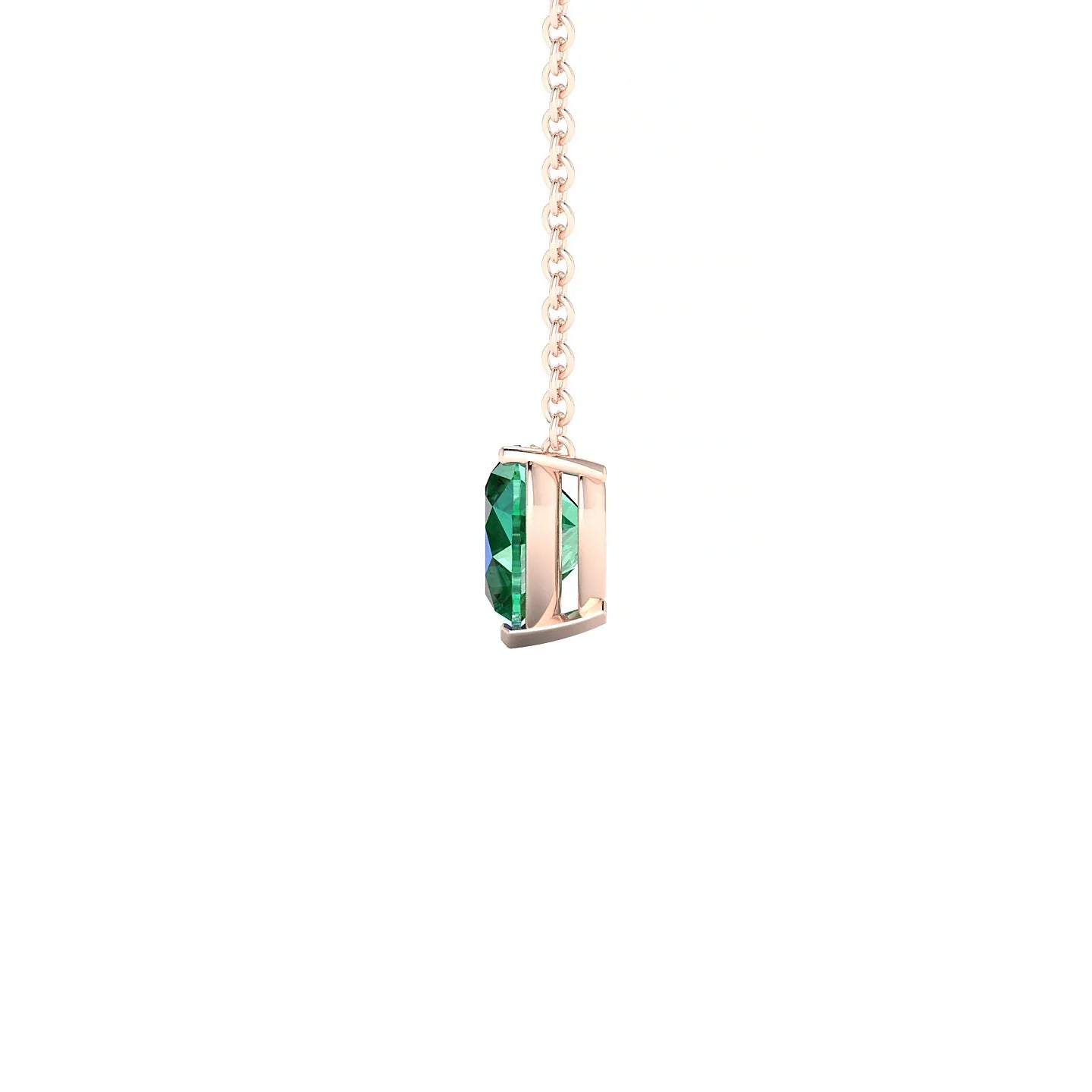 Radiance | 18k Rose Gold 5.5 mm Heart Emerald Pendant