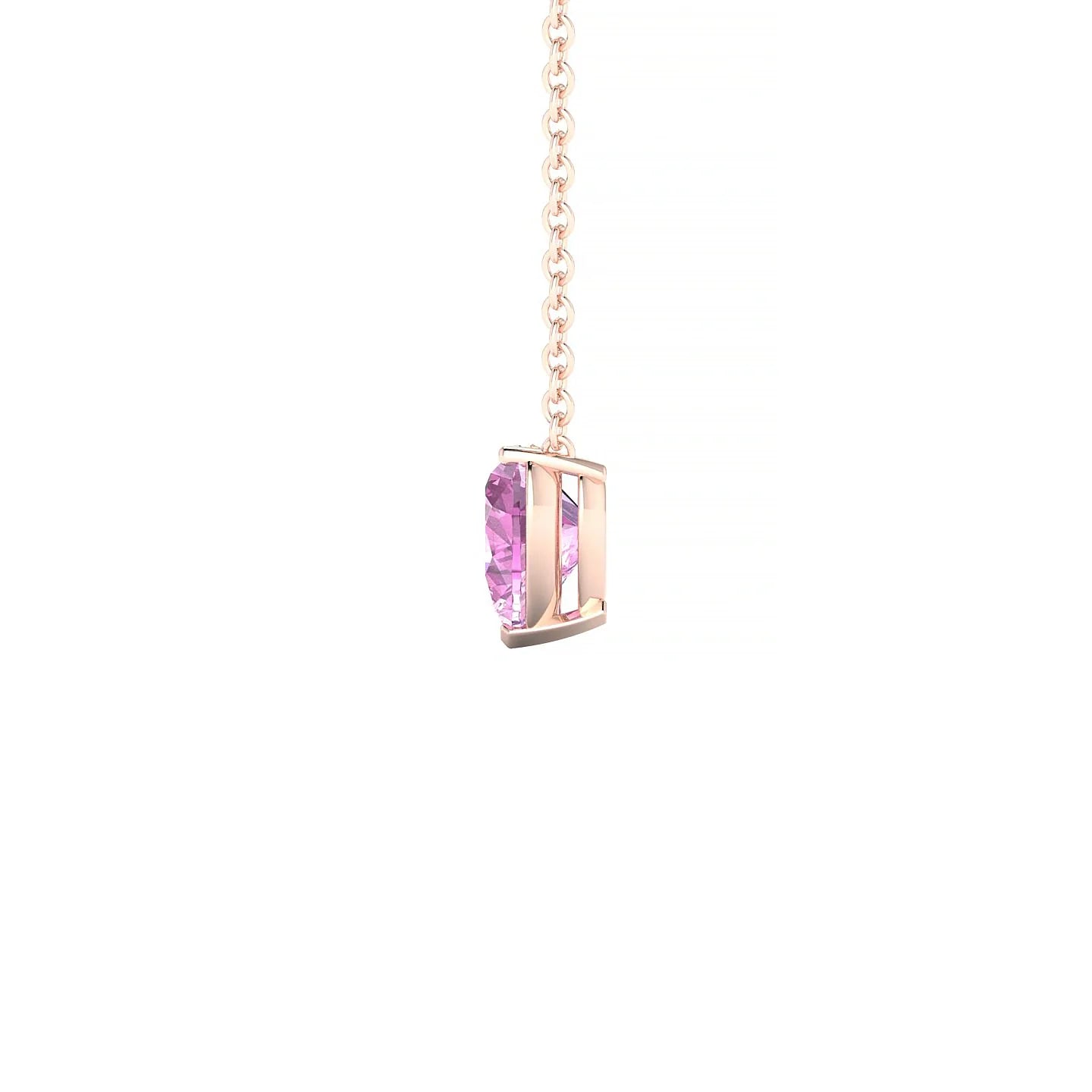 Radiance | 18k Rose Gold 5.5 mm Heart Pink Sapphire Pendant