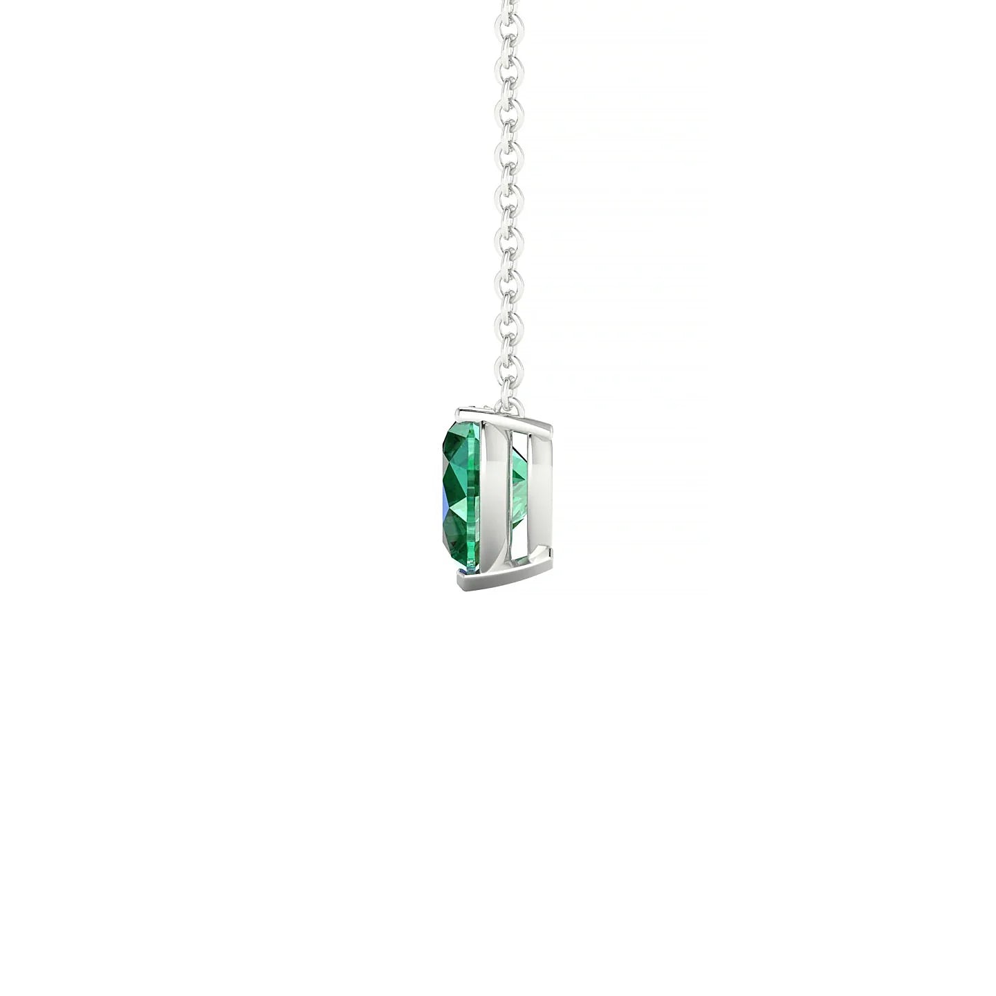 Radiance | 18k White Gold 5.5 mm Heart Emerald Pendant