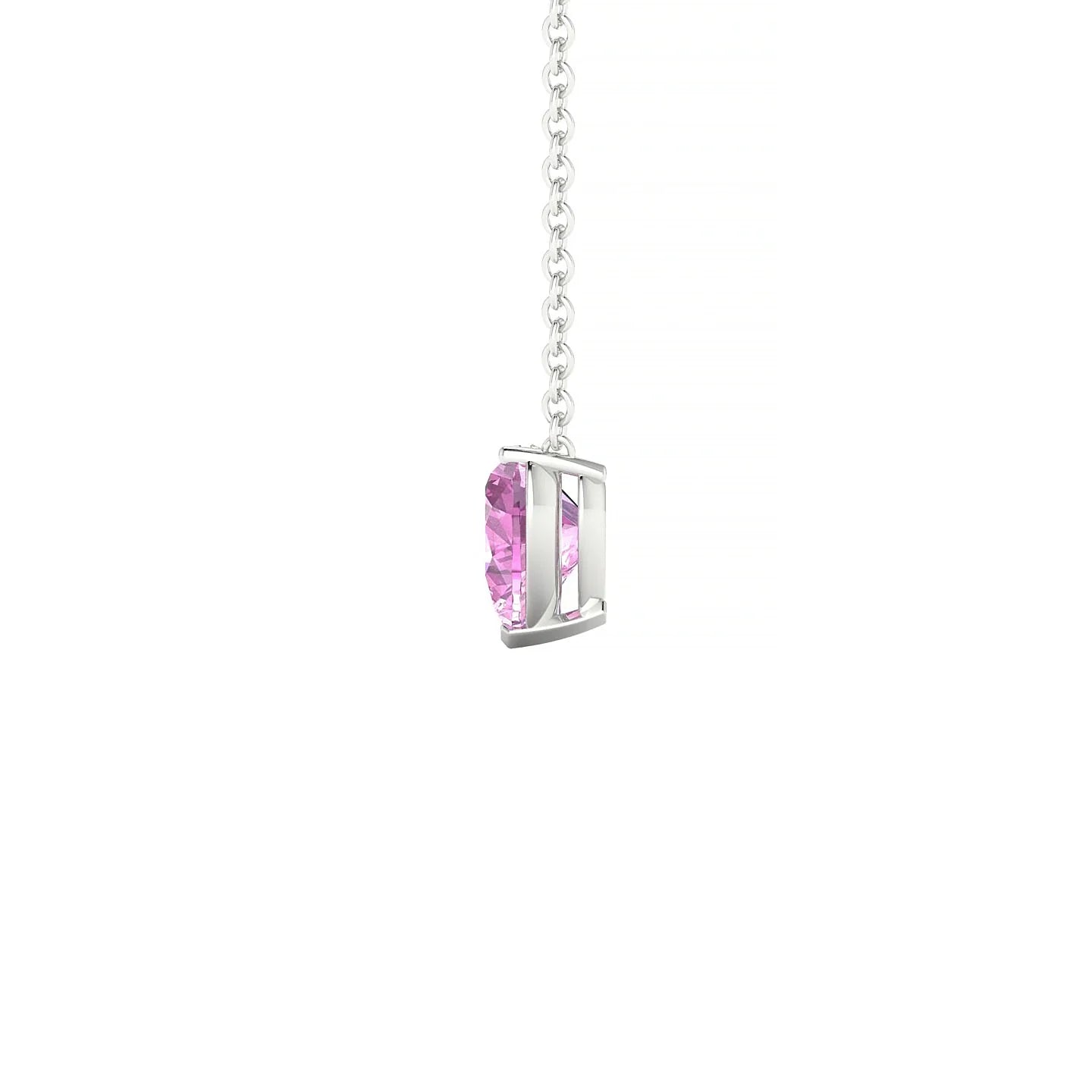 Radiance | 18k White Gold 5.5 mm Heart Pink Sapphire Pendant