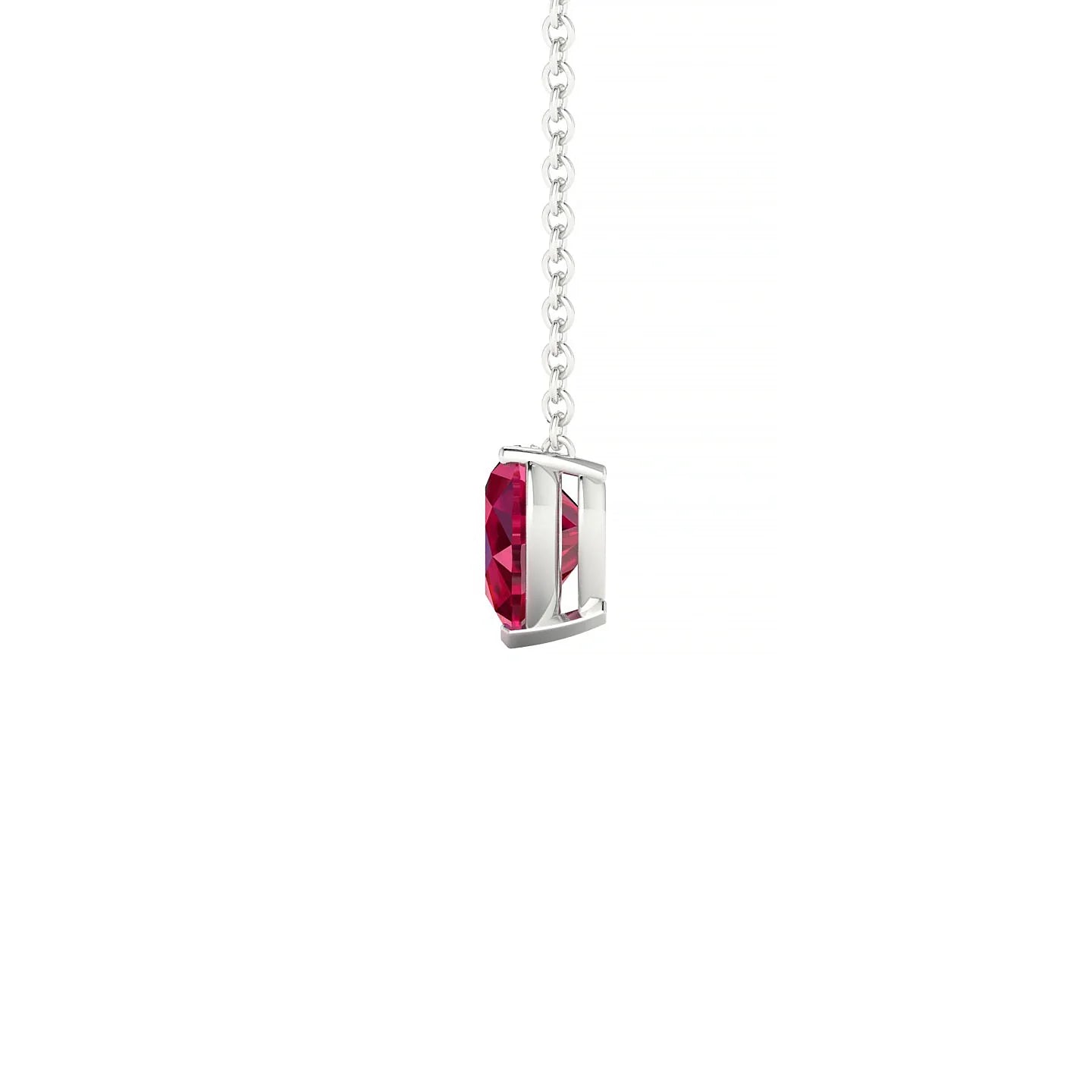 Radiance | 18k White Gold 5.5 mm Heart Ruby Pendant