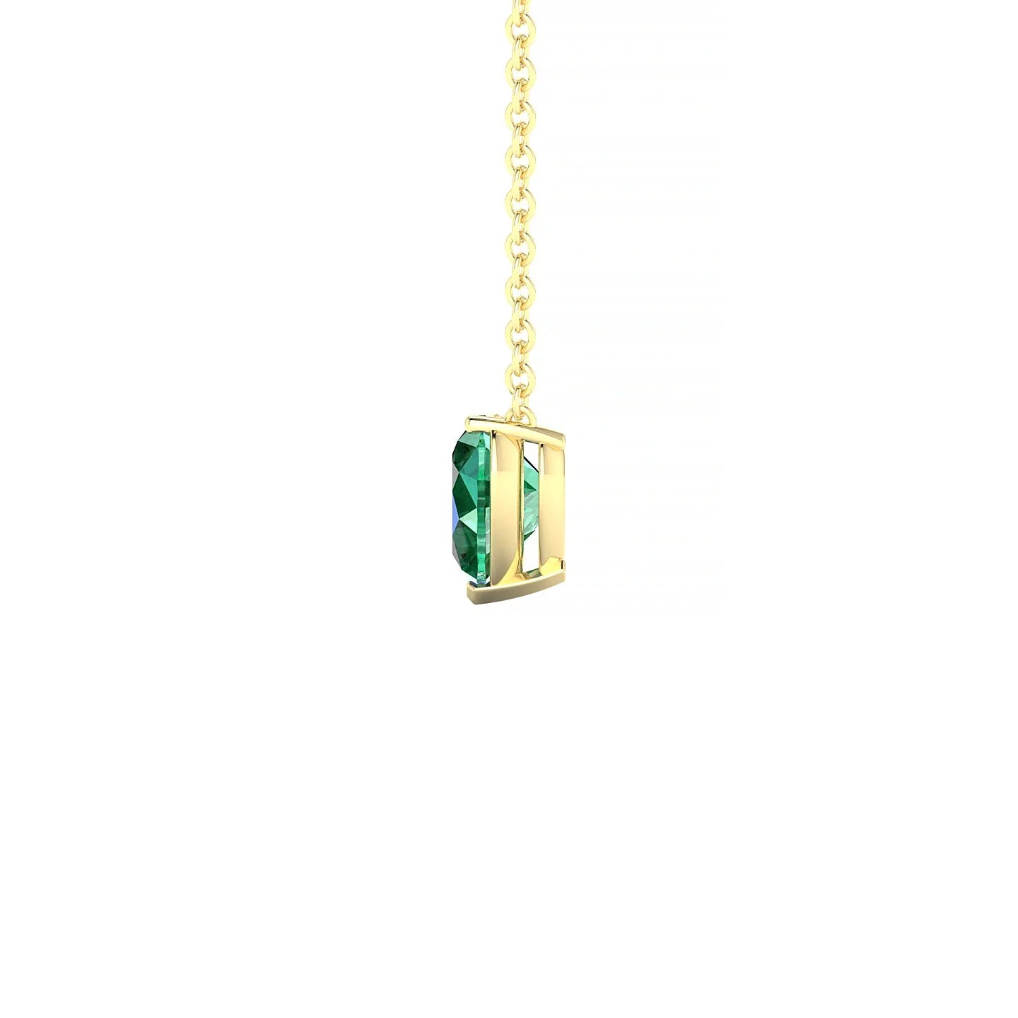 Radiance | 18k Yellow Gold 5.5 mm Heart Emerald Pendant
