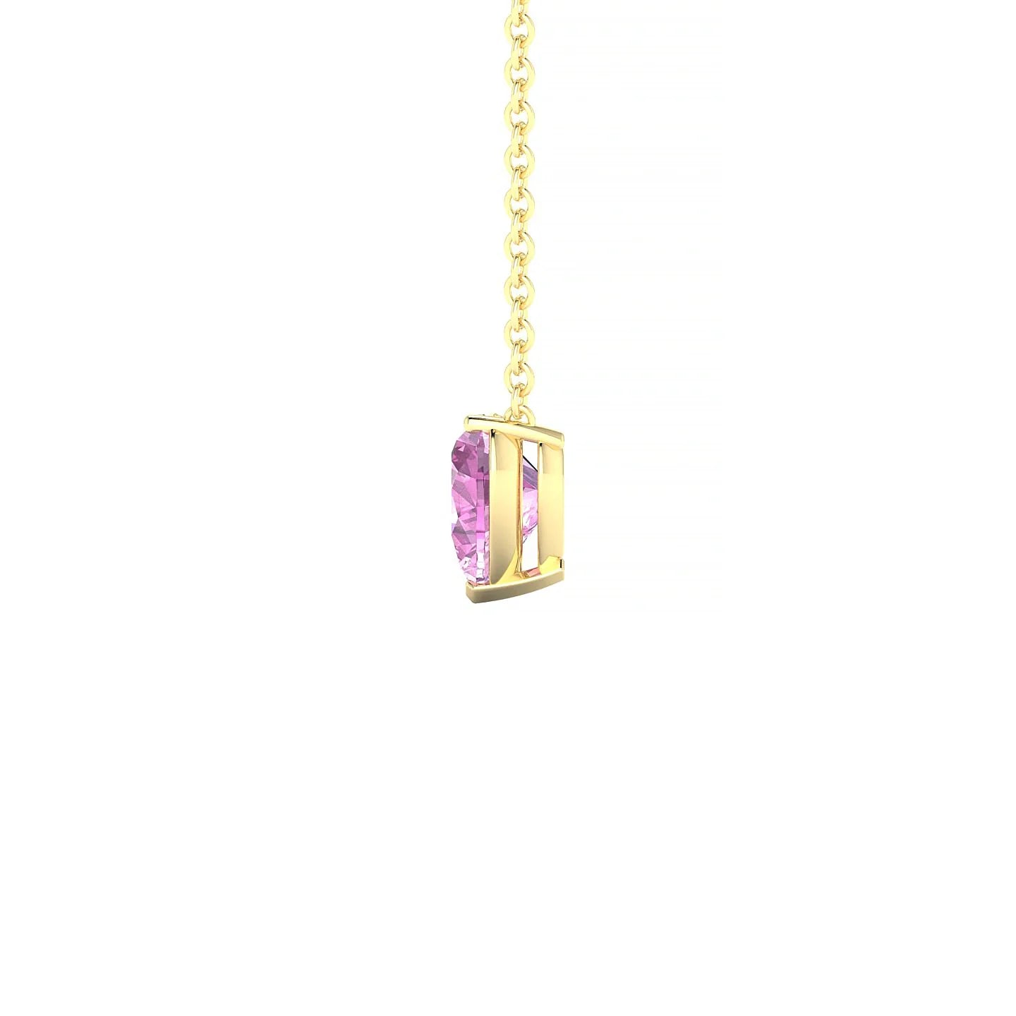 Radiance | 18k Yellow Gold 5.5 mm Heart Pink Sapphire Pendant