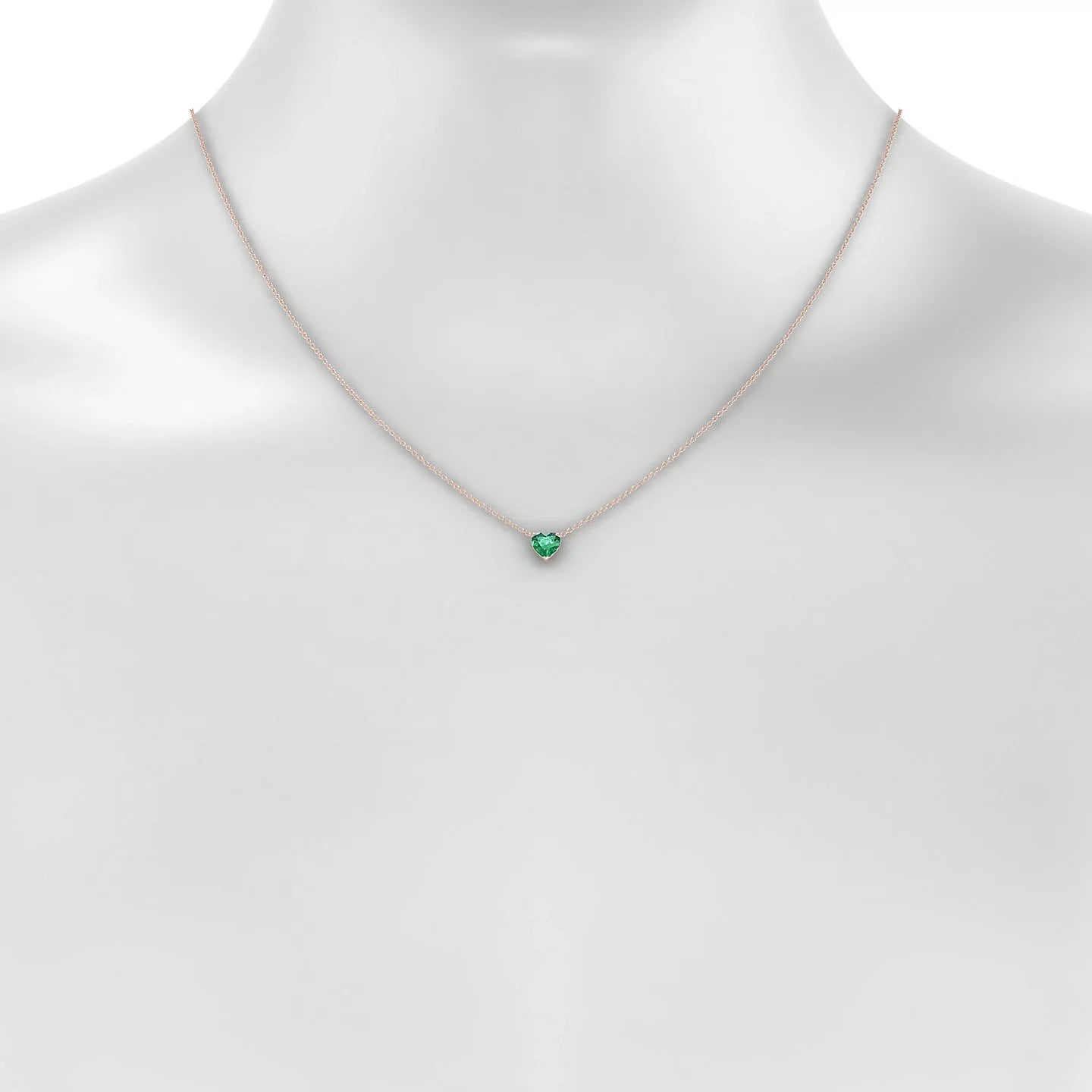 Radiance | 18k Rose Gold 5.5 mm Heart Emerald Pendant