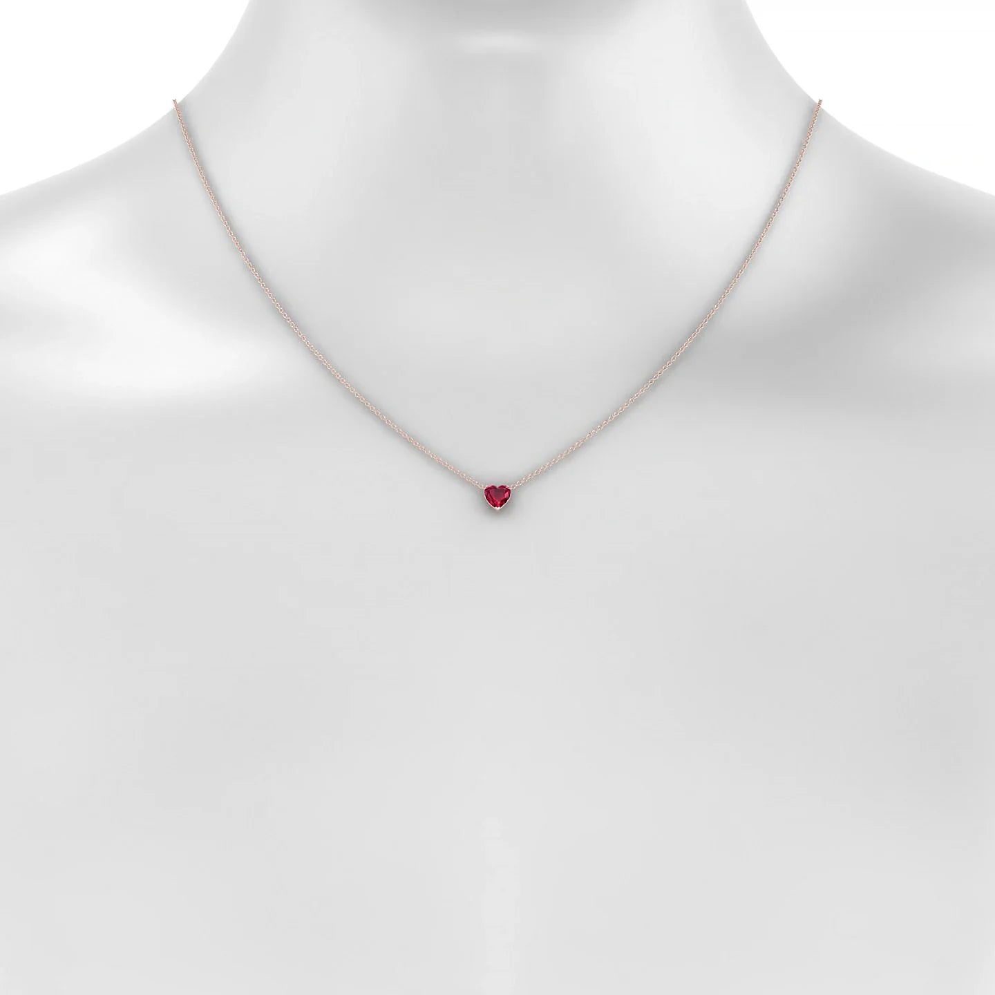 Radiance | 18k Rose Gold 5.5 mm Heart Ruby Pendant